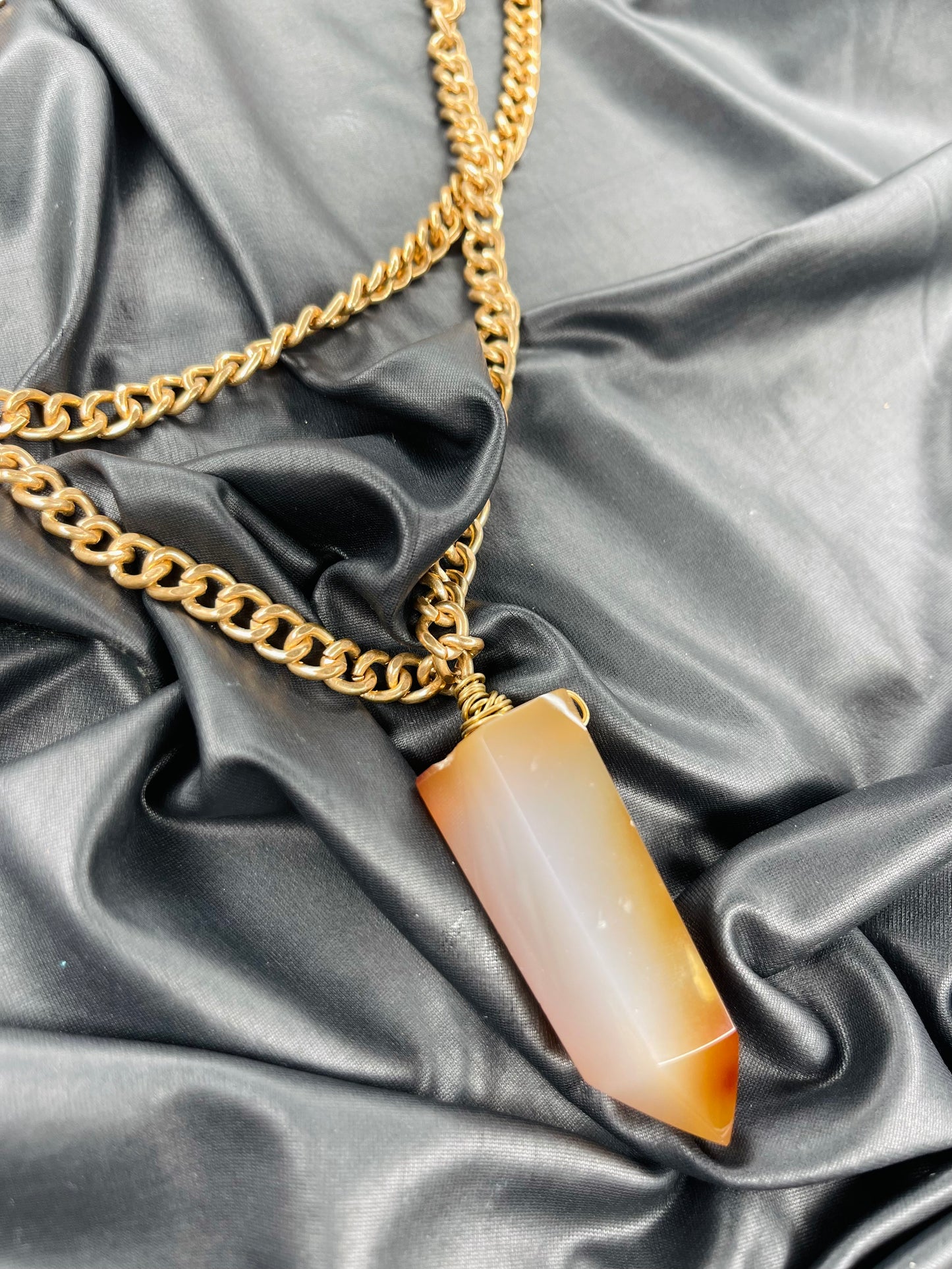 Sacral Chakra Carnelian Soul Chain w Vintage Chain
