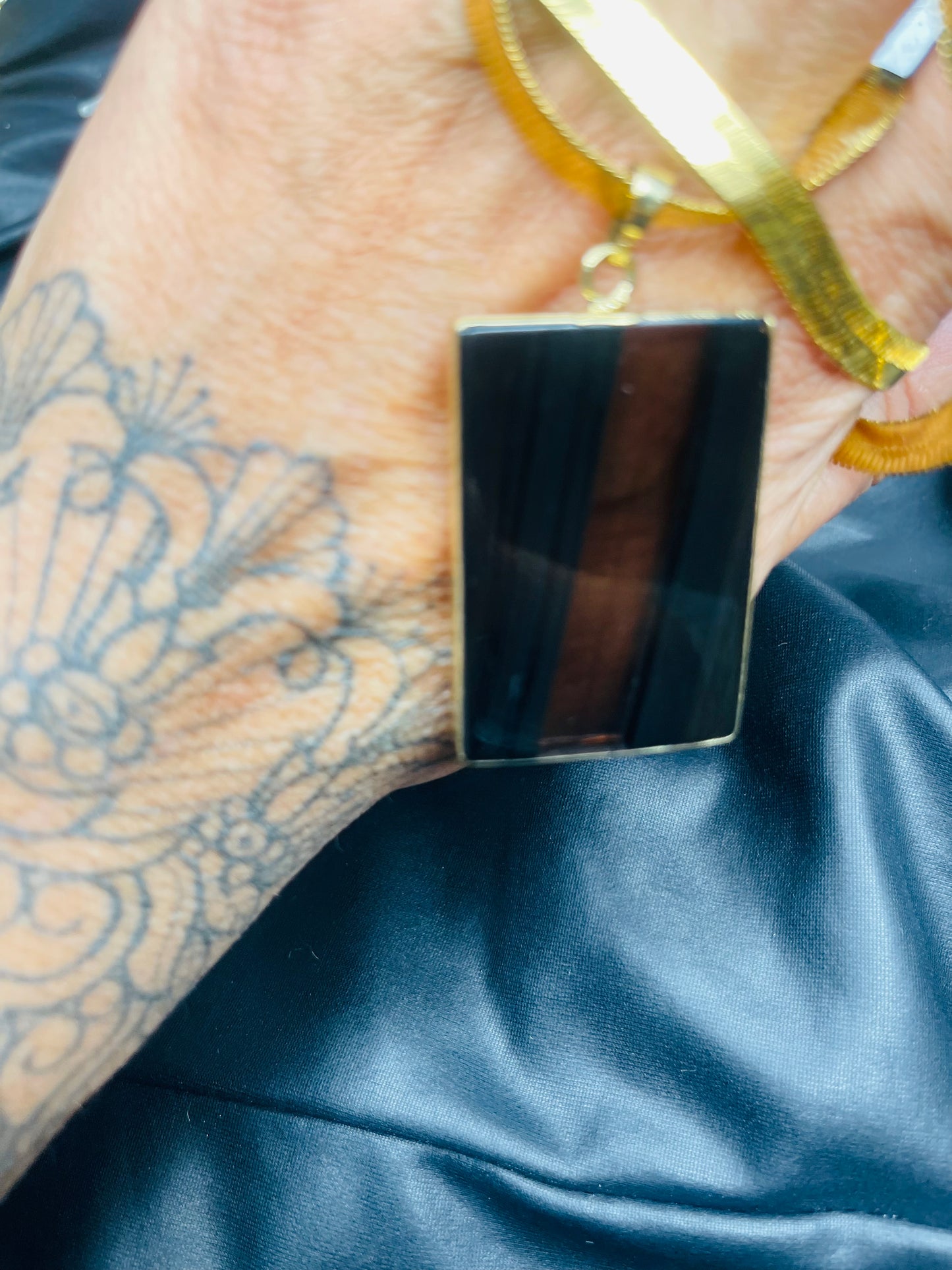 Black Obsidian Root Chakra Gold Soul Chain