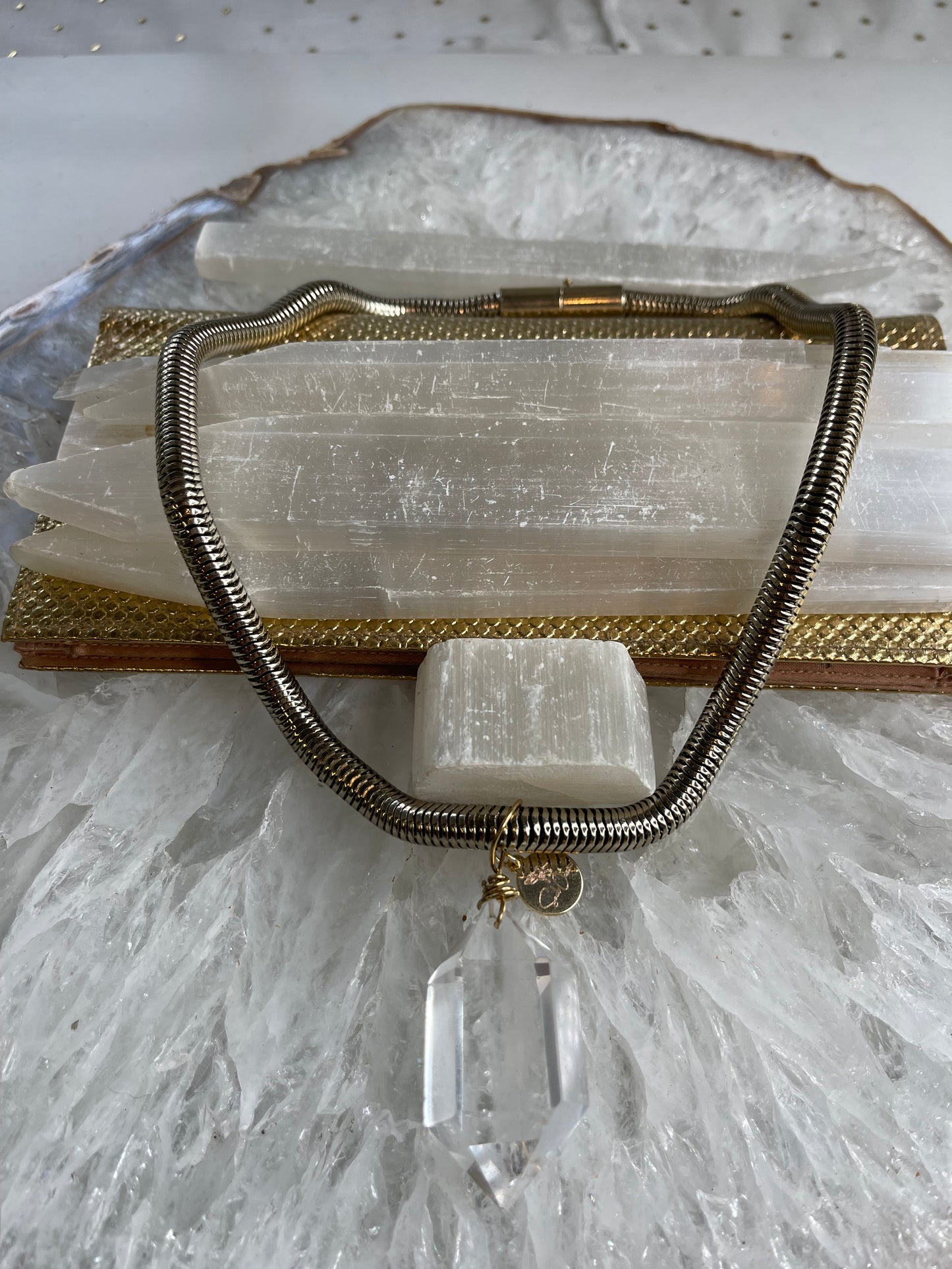 Lux Gem Cut Clear Quartz Crystal Soul Chain
