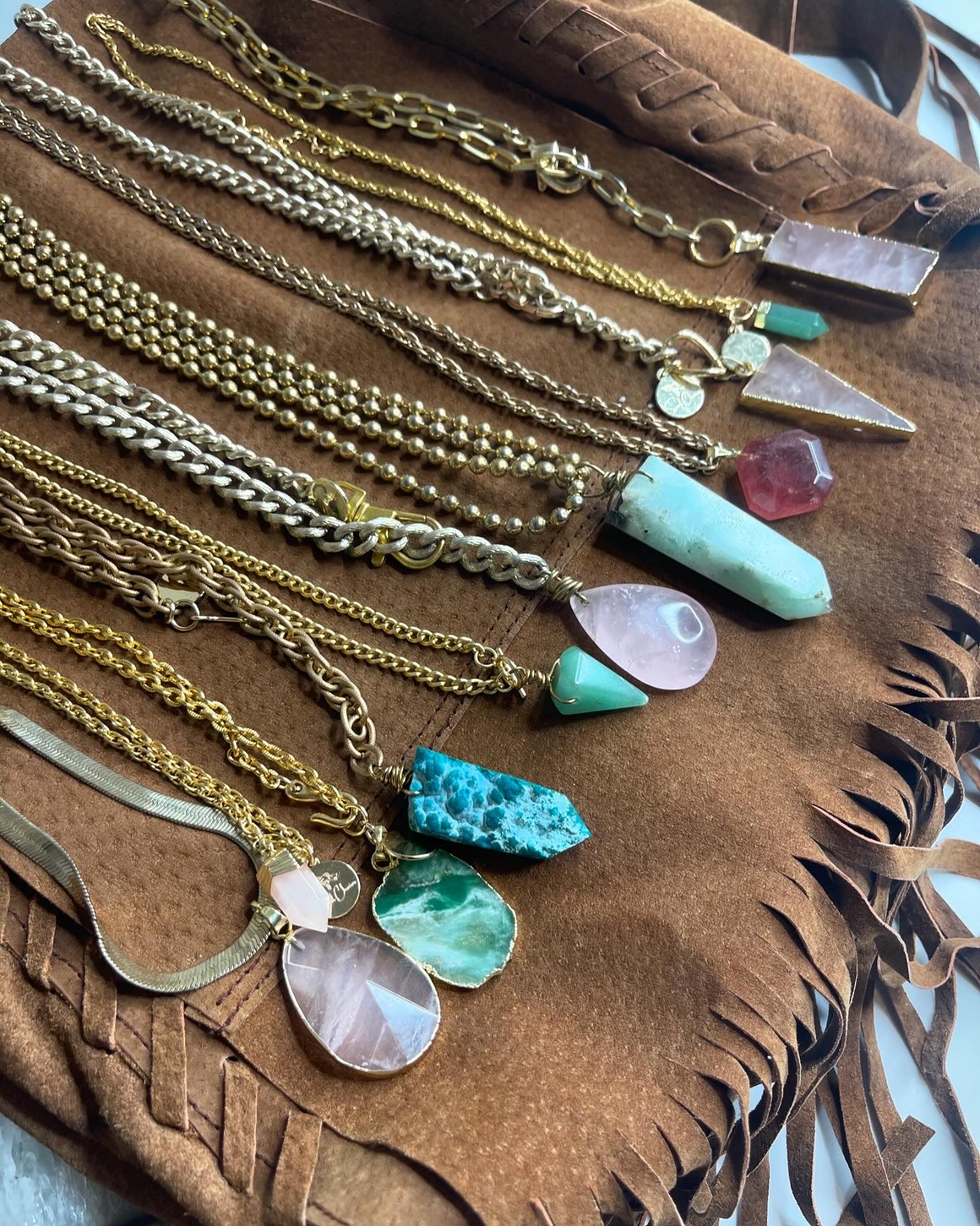 Dainty Pendulum Baby Soul Chain Aventurine Vintage Gold Plated Soul Chain
