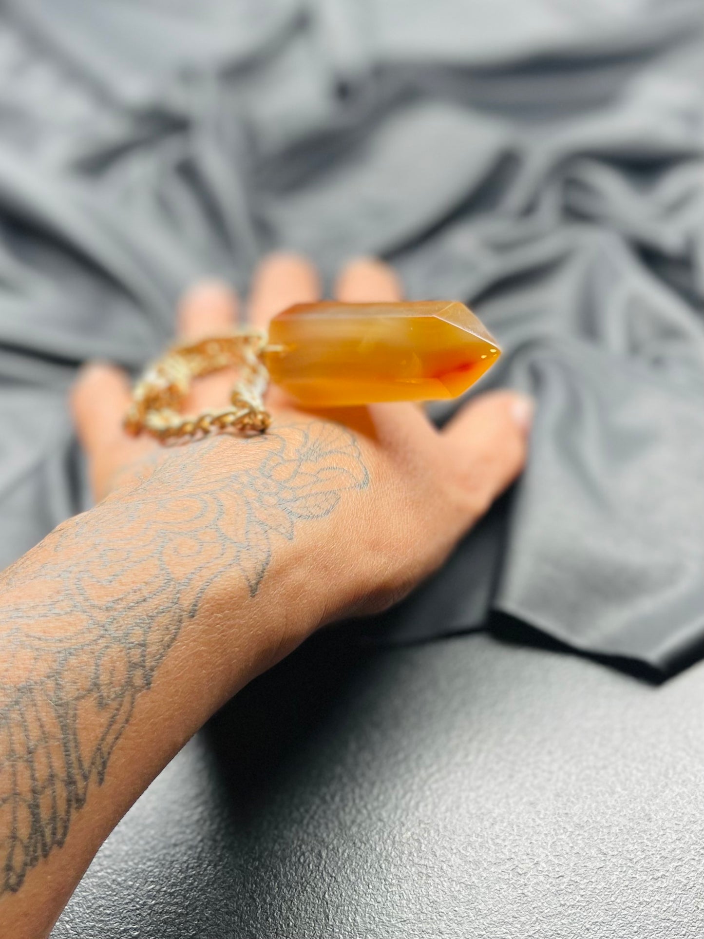 Sacral Chakra Carnelian Soul Chain w Vintage Chain