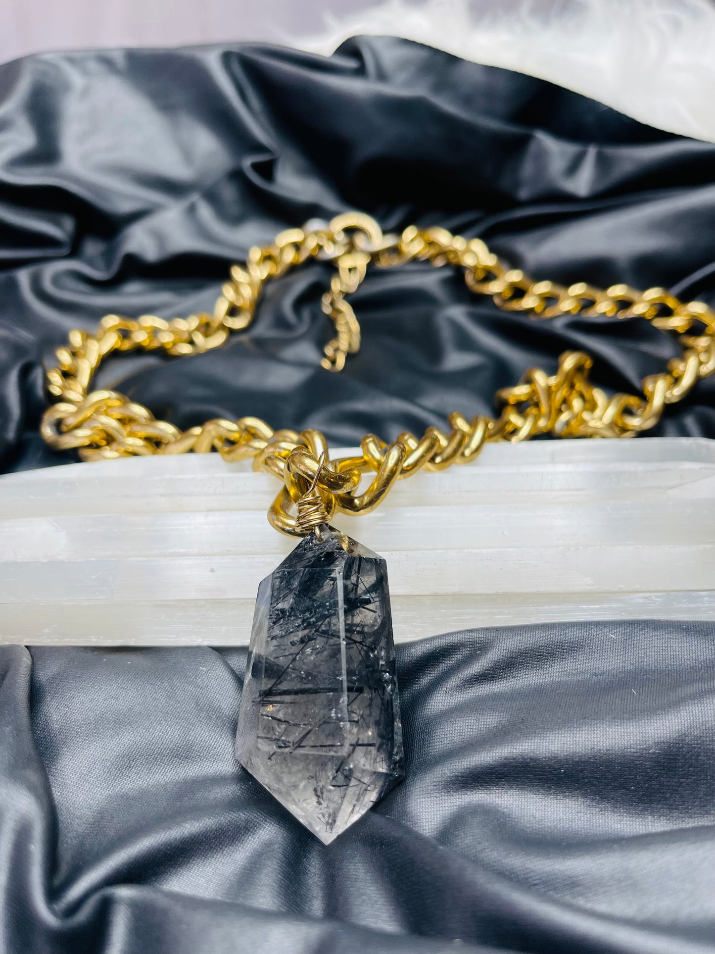 Tourmalated! Quartz Crystal Soul Chain