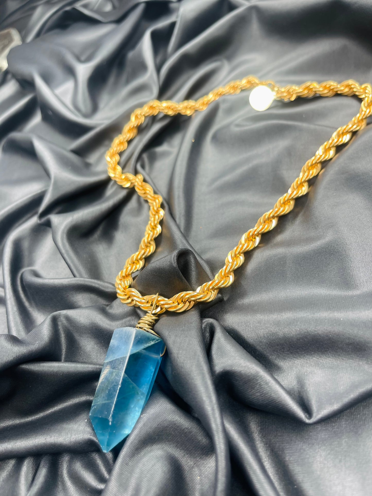 Throat Chakra Blue Fluorite Soul Chain Chain
