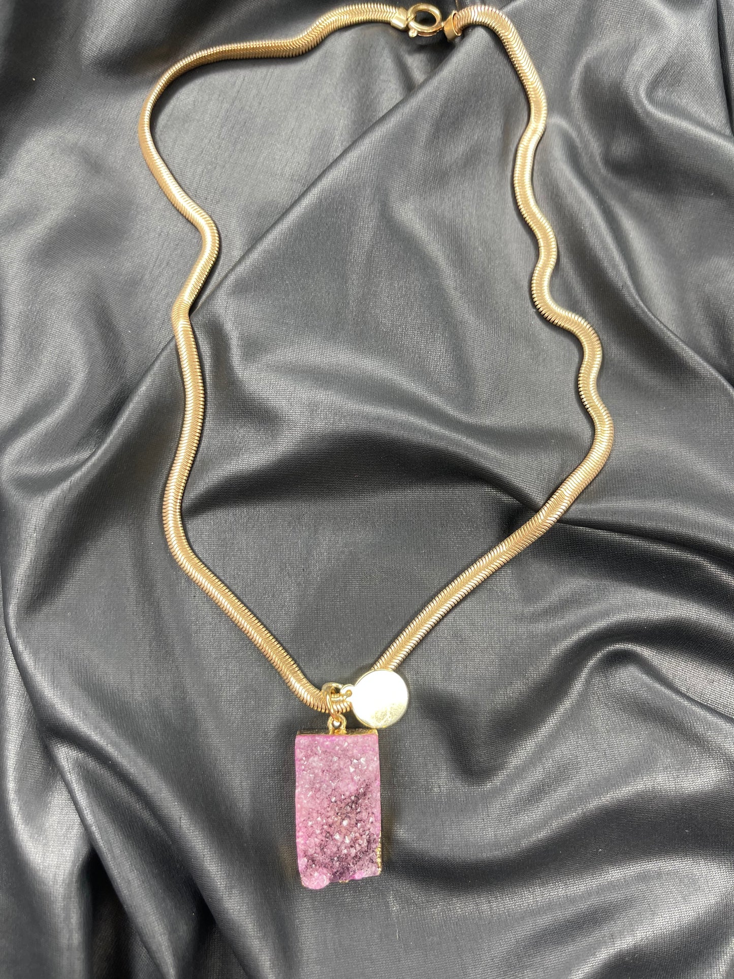 Clear Quartz Dipped in Crown Chakra Violet Crystal Soul Chain