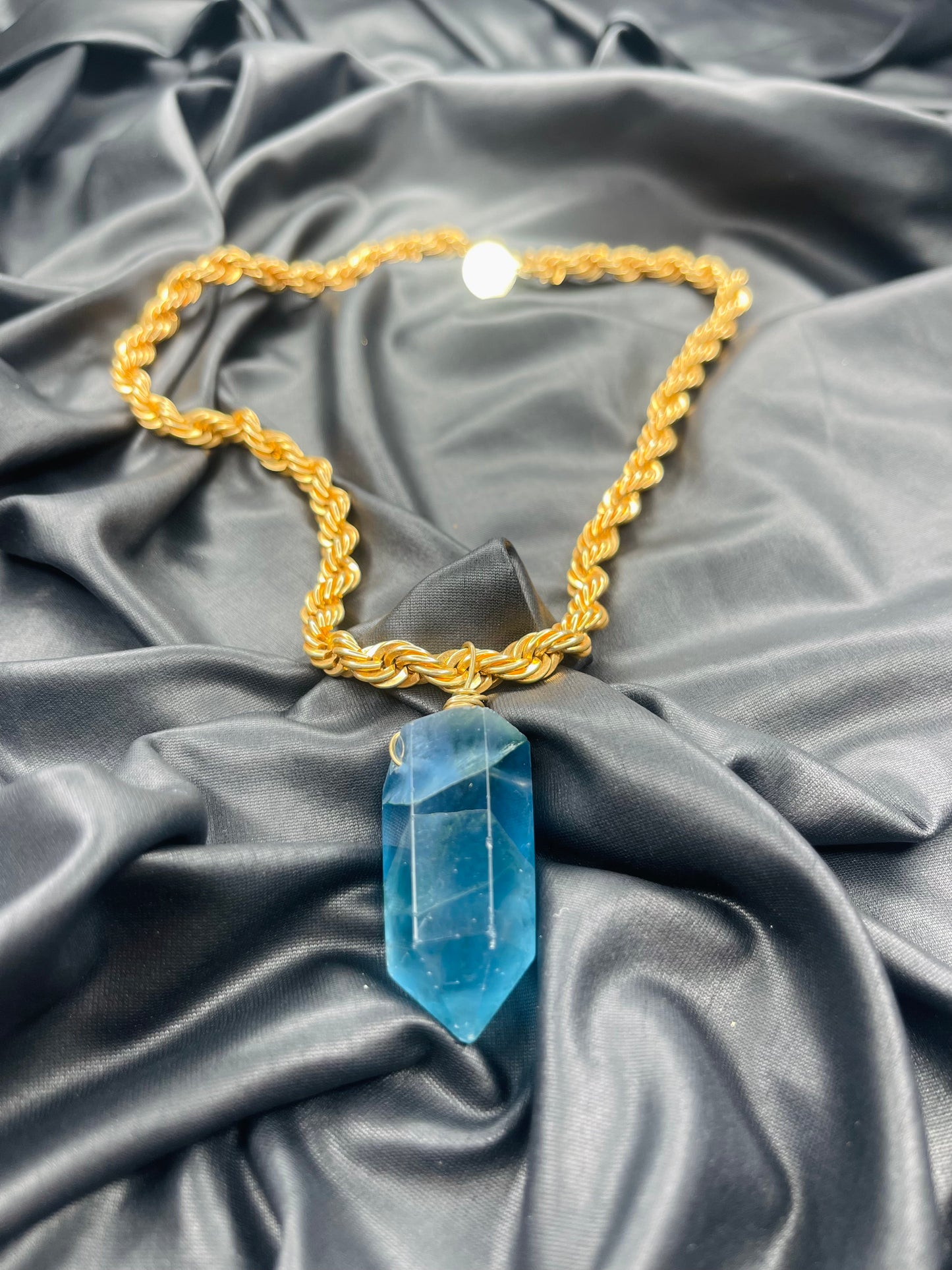 Throat Chakra Blue Fluorite Soul Chain Chain