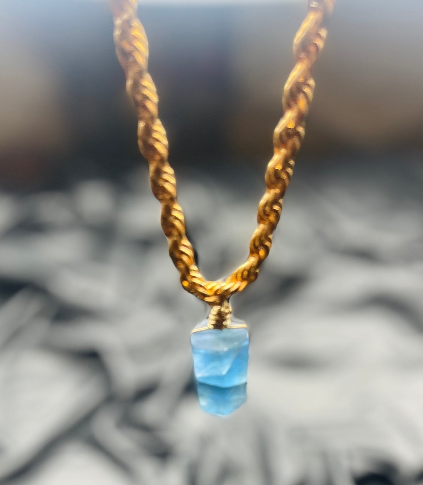 Throat Chakra Blue Fluorite Soul Chain Chain