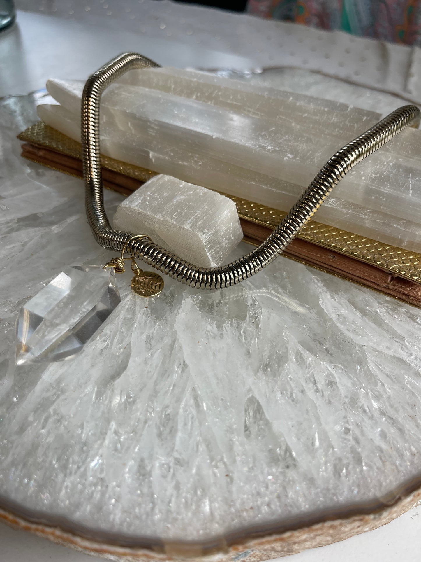 Lux Gem Cut Clear Quartz Crystal Soul Chain