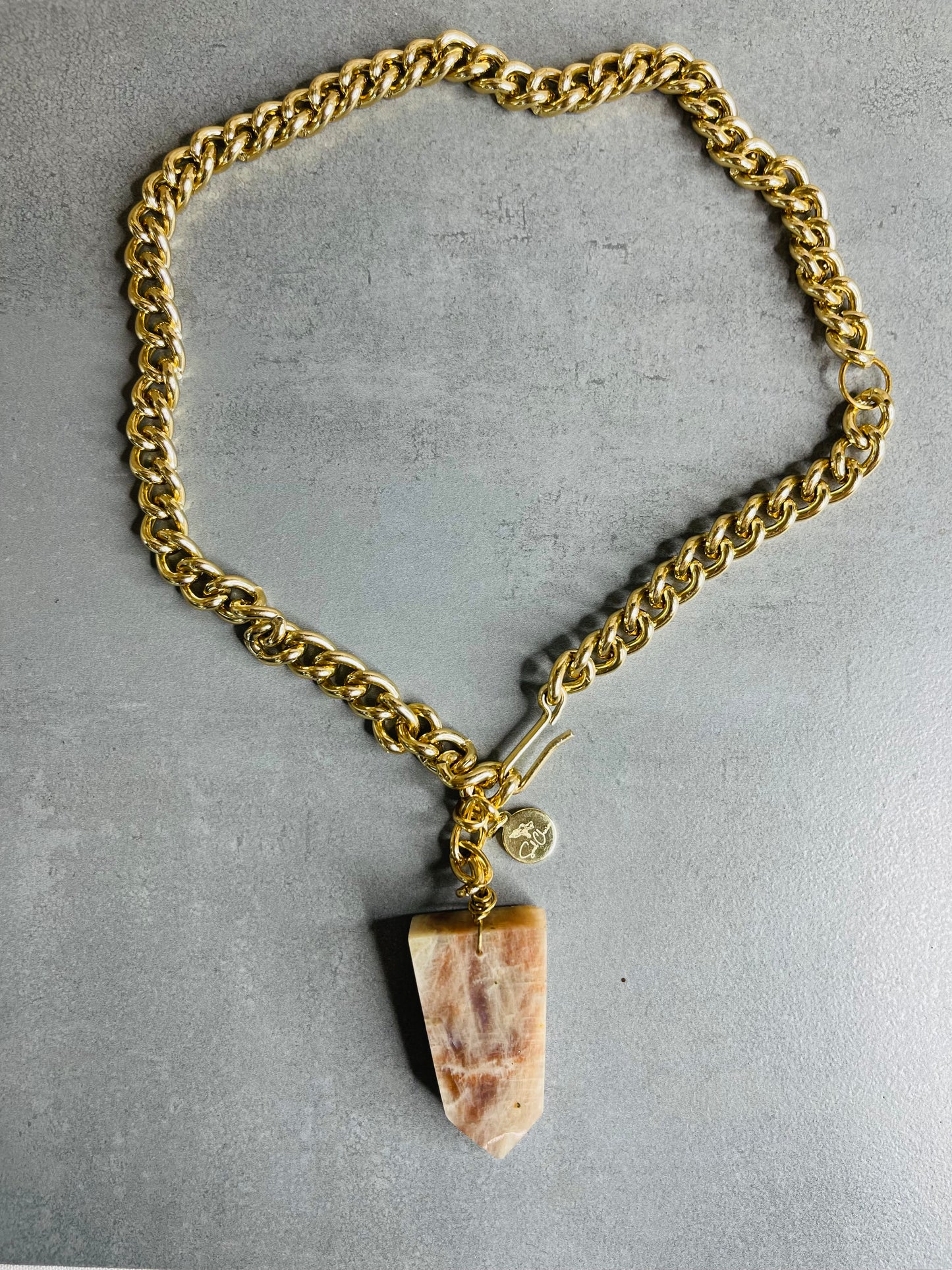 Flashy Blue Moonstone Crystal Soul Chain