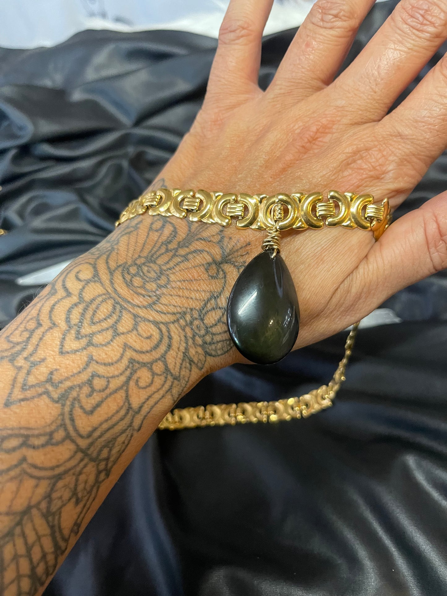 Root Chakra Rainbow Obsidian Pendulum Crystal Soul Chain Necklace