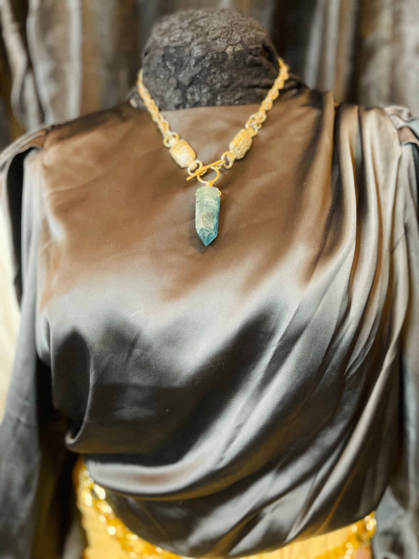 Ocean Blue Fluorite Soul Chain Chain