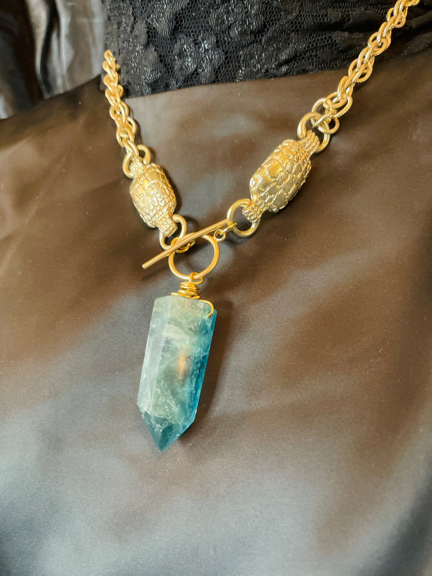 Ocean Blue Fluorite Soul Chain Chain