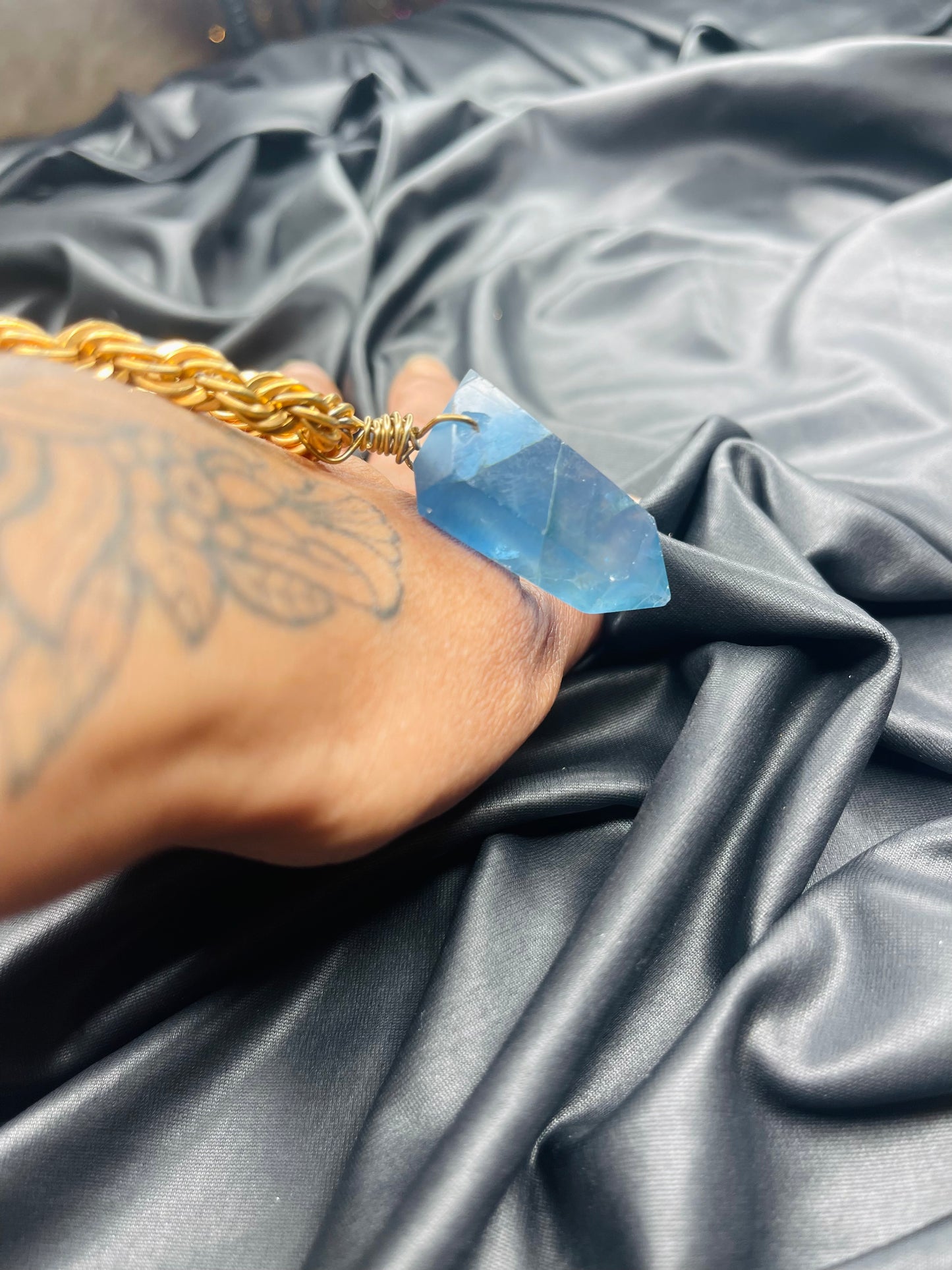 Throat Chakra Blue Fluorite Soul Chain Chain