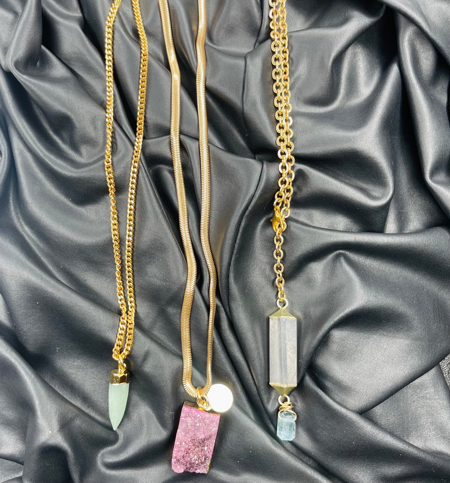 Heart Chakra Dainty Baby Soul Chain Aventurine Vintage Gold Plated Soul Chain