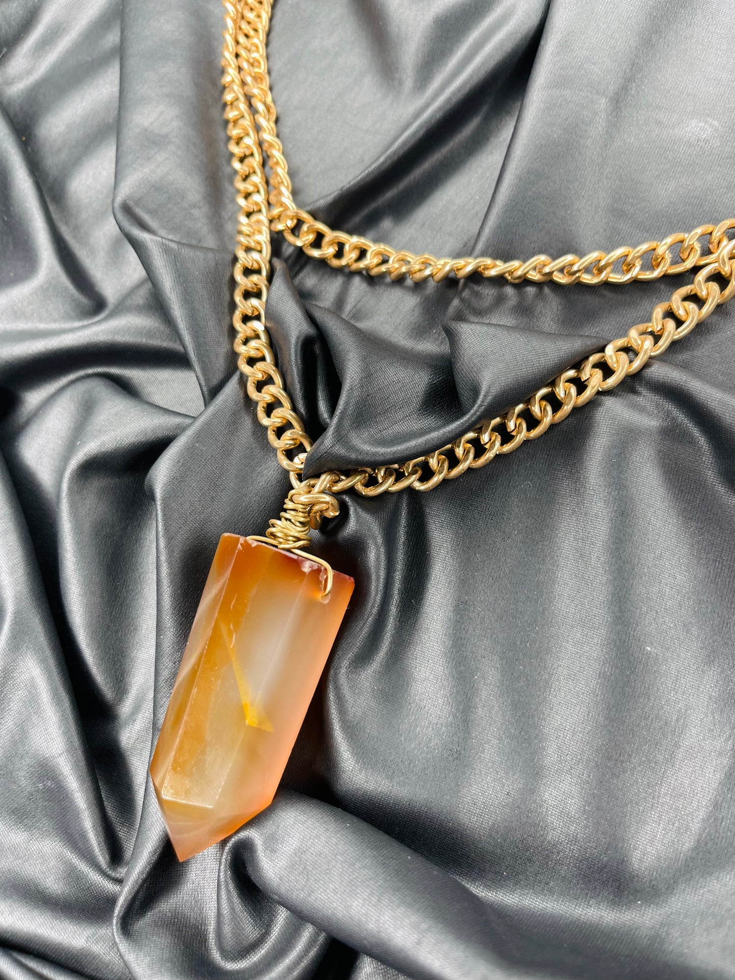 Sacral Chakra Carnelian Soul Chain w Vintage Chain