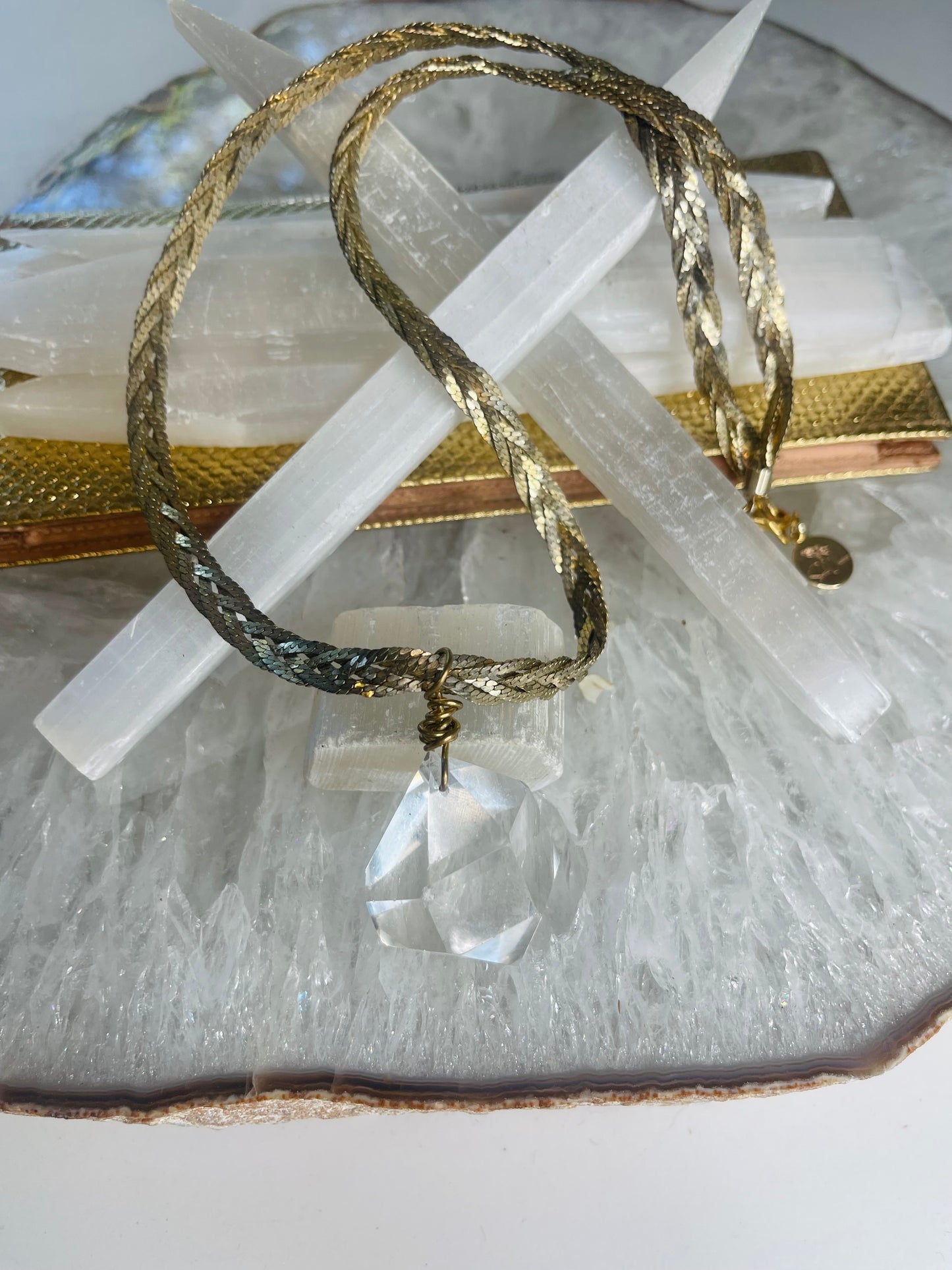 Lux Gem Cut Clear Quartz Crystal Soul Chain