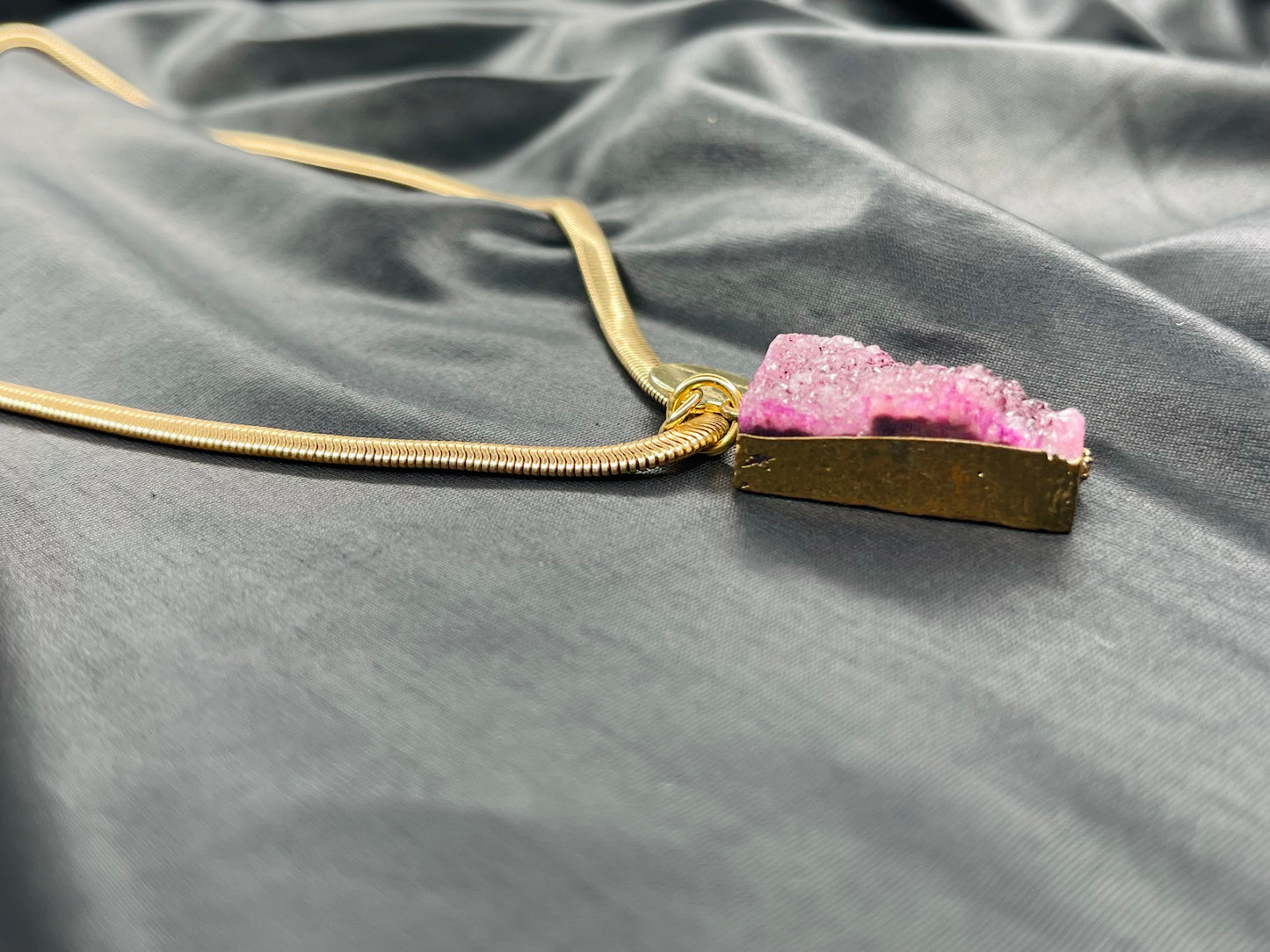 Clear Quartz Dipped in Crown Chakra Violet Crystal Soul Chain