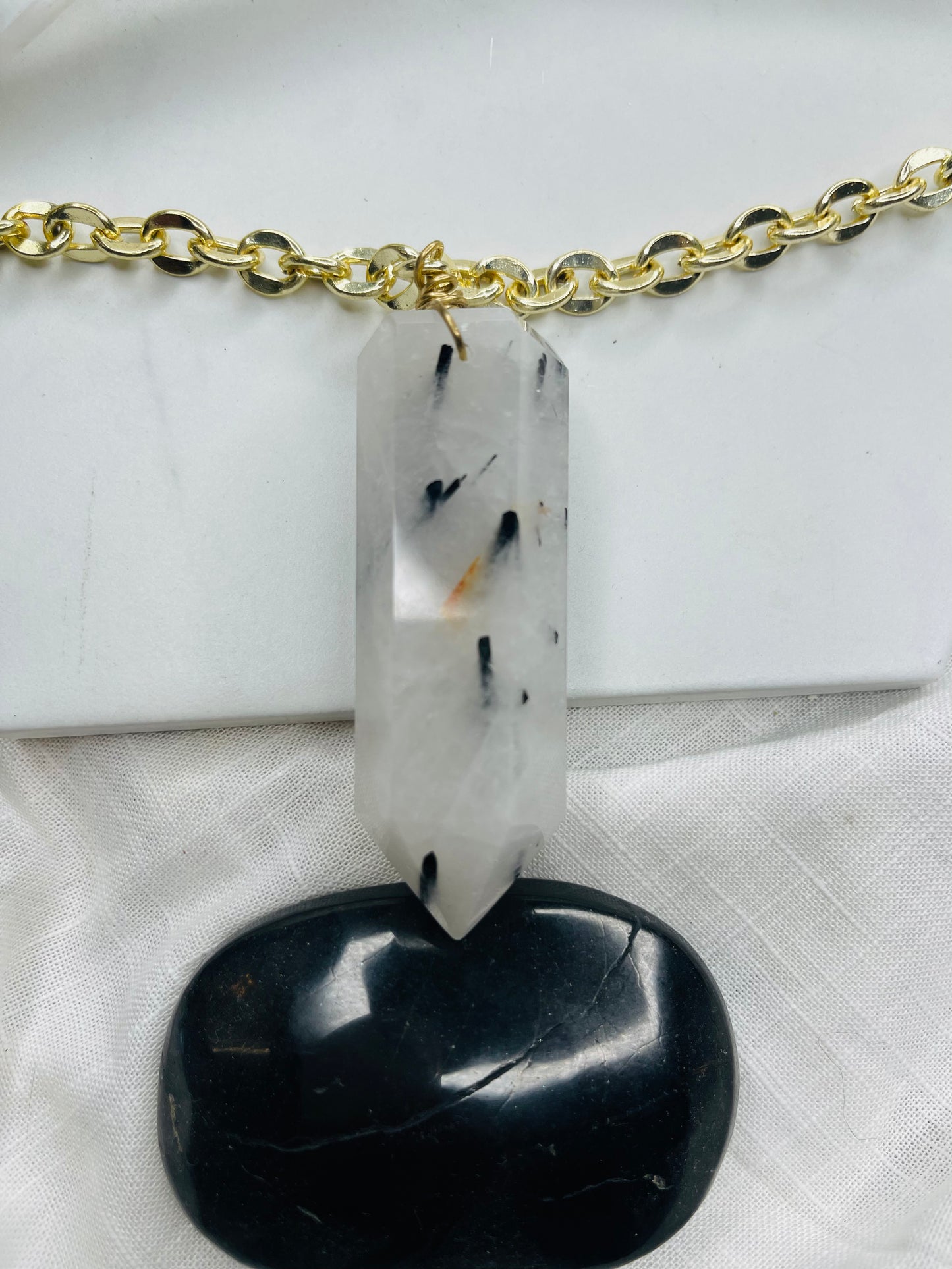 Tourmalated Quartz Crystal Soul Chain