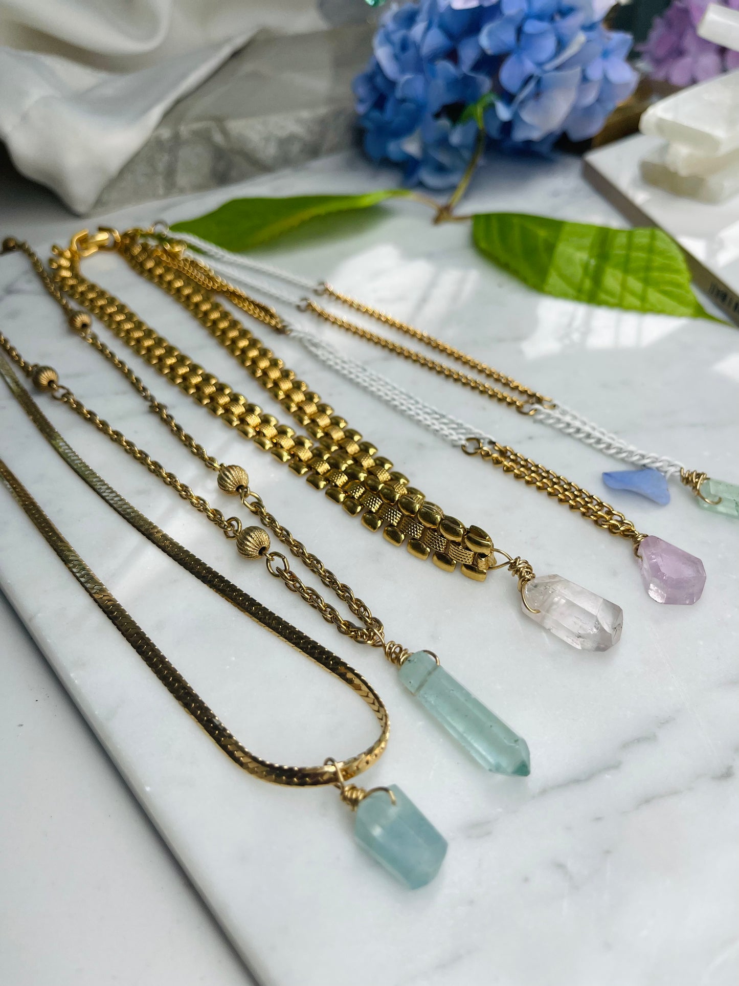Heart Chakra Dainty Baby Soul Chain Faceted Fluorite Necklace