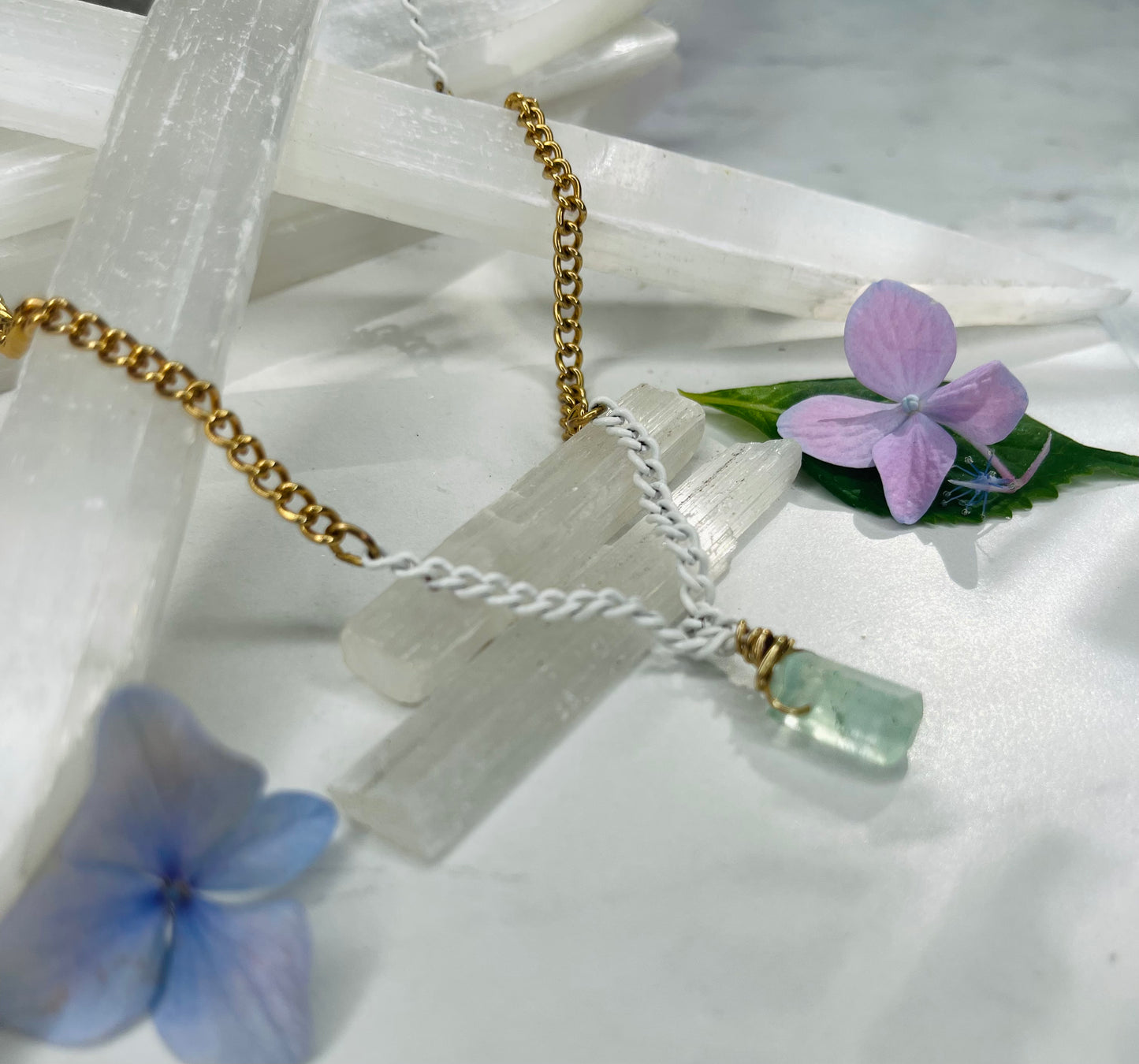 Heart Chakra Dainty Baby Soul Chain w Green Faceted Fluorite Necklace