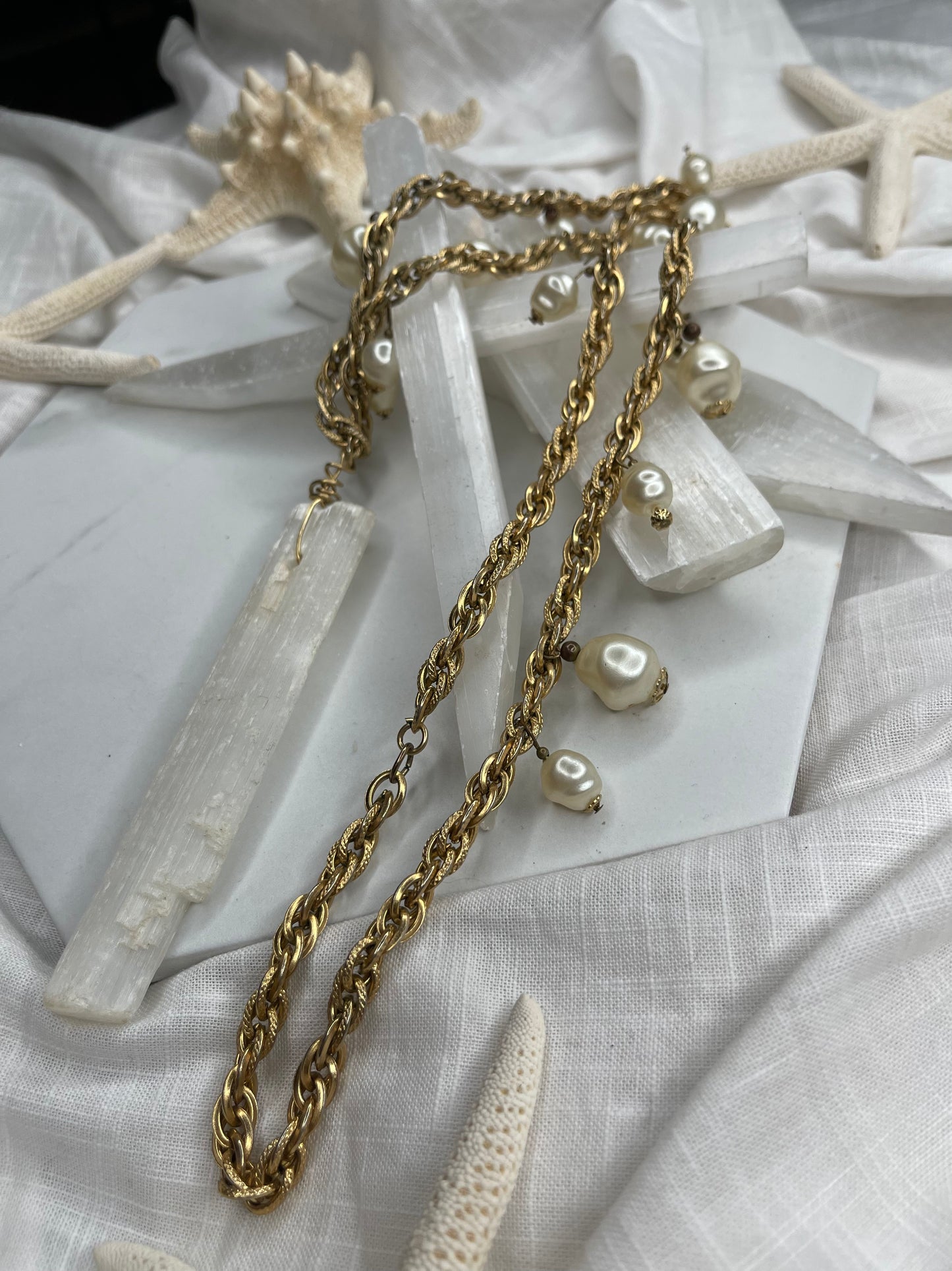 Faux Realz Vegan Pearls Soul Chains Necklace