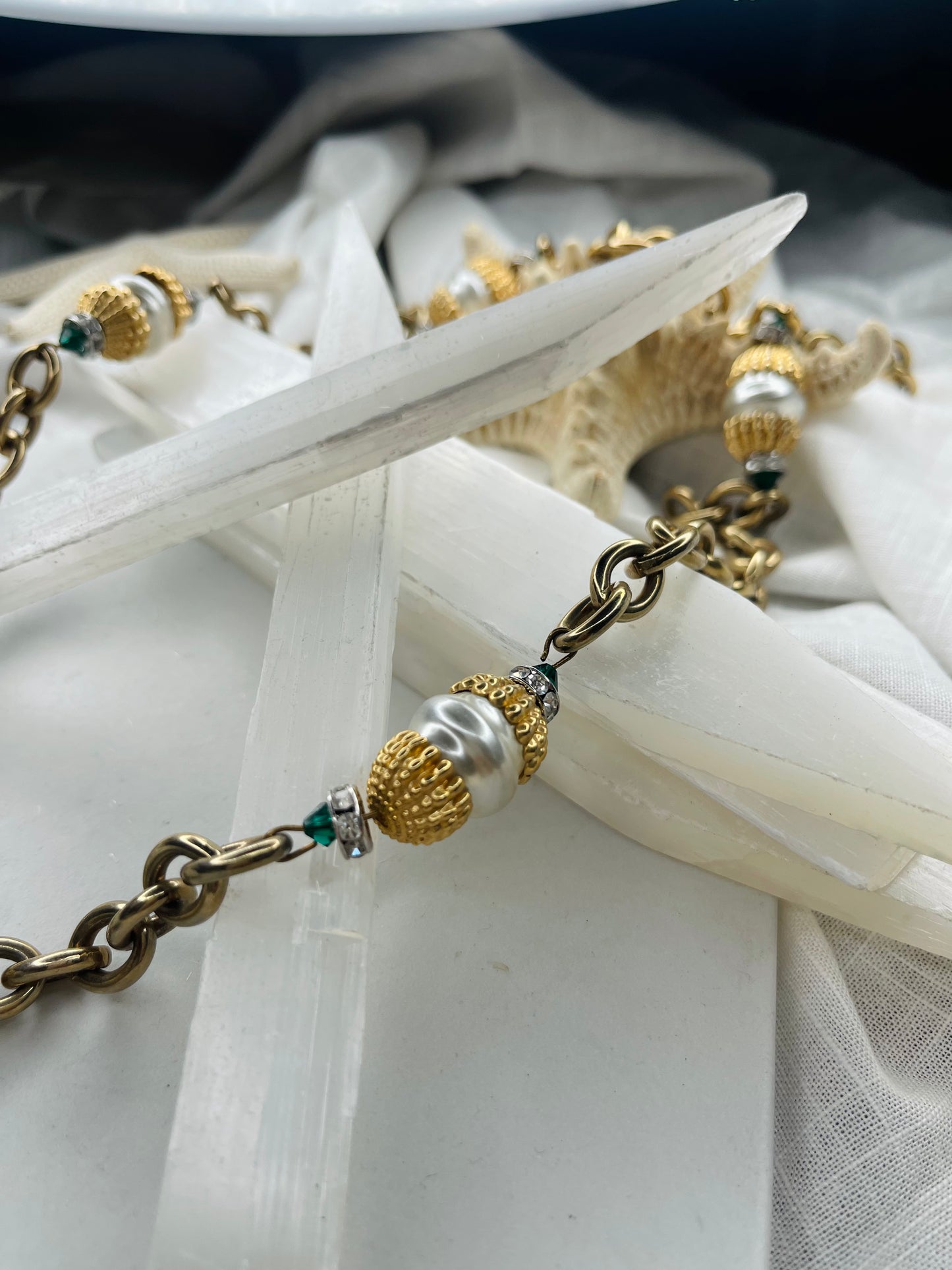 Faux Realz Vegan Pearls Soul Chains Necklace