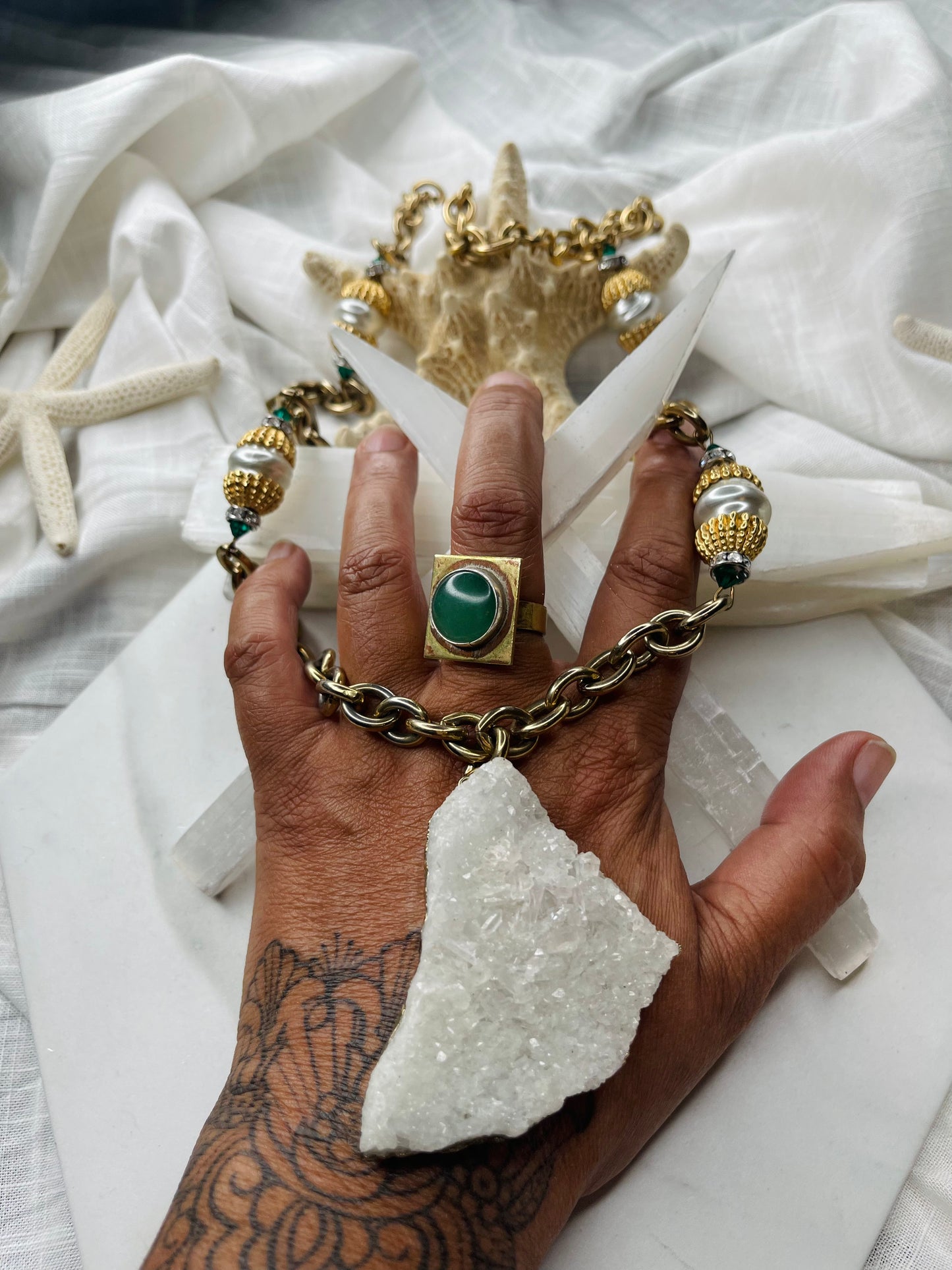 Faux Realz Vegan Pearls Soul Chains Necklace