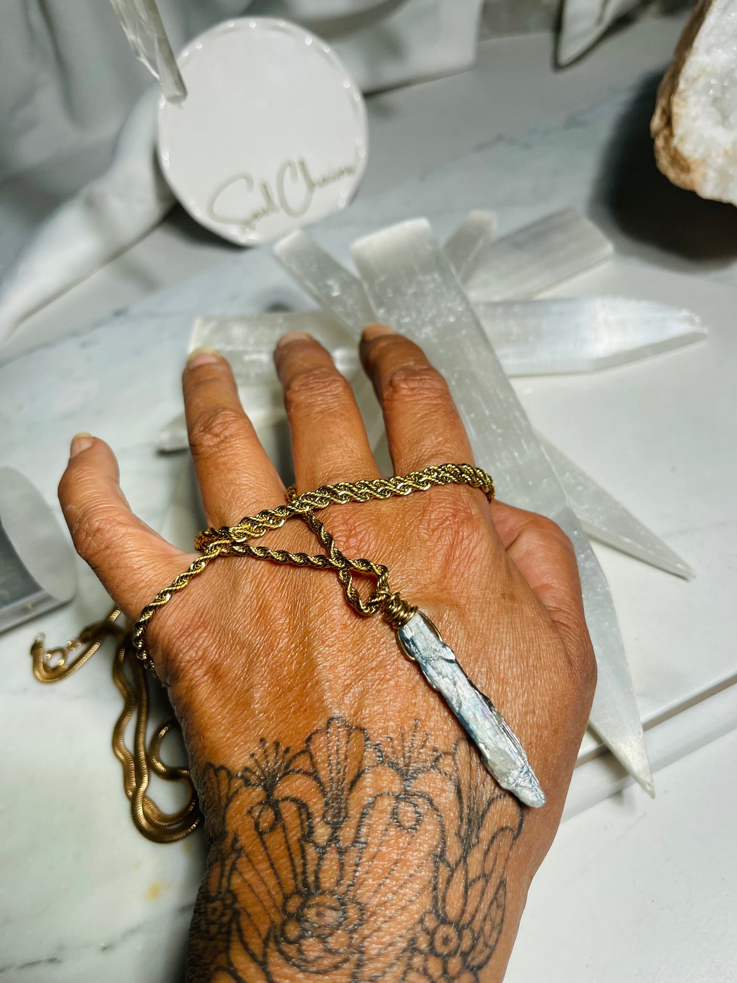 Dainty Baby Soul Chain Kyanite Necklace