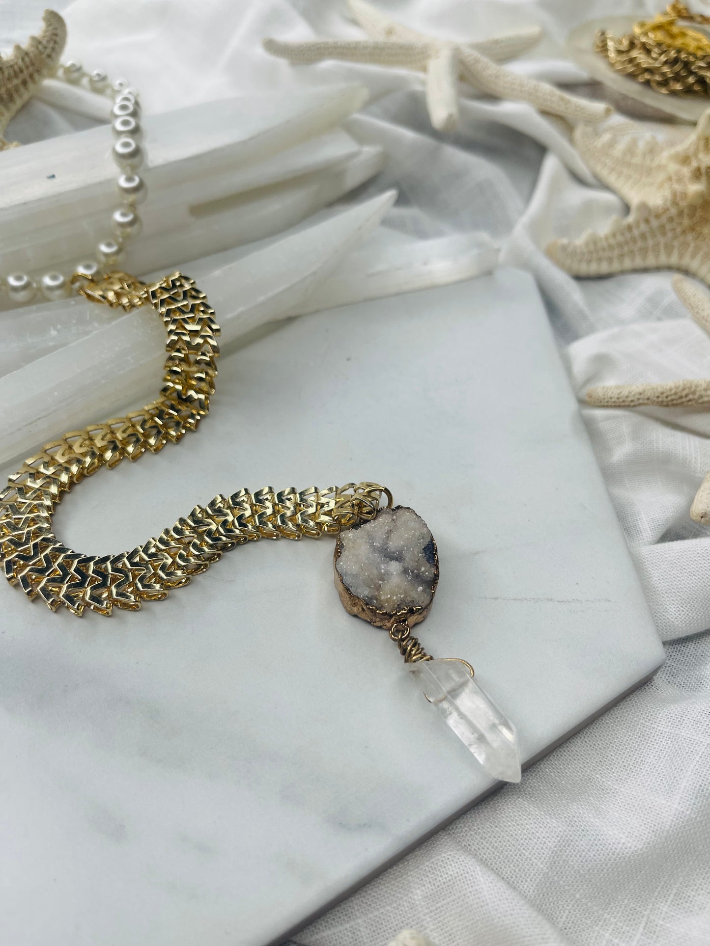 Faux Realz Vegan Pearls Soul Chains Necklace