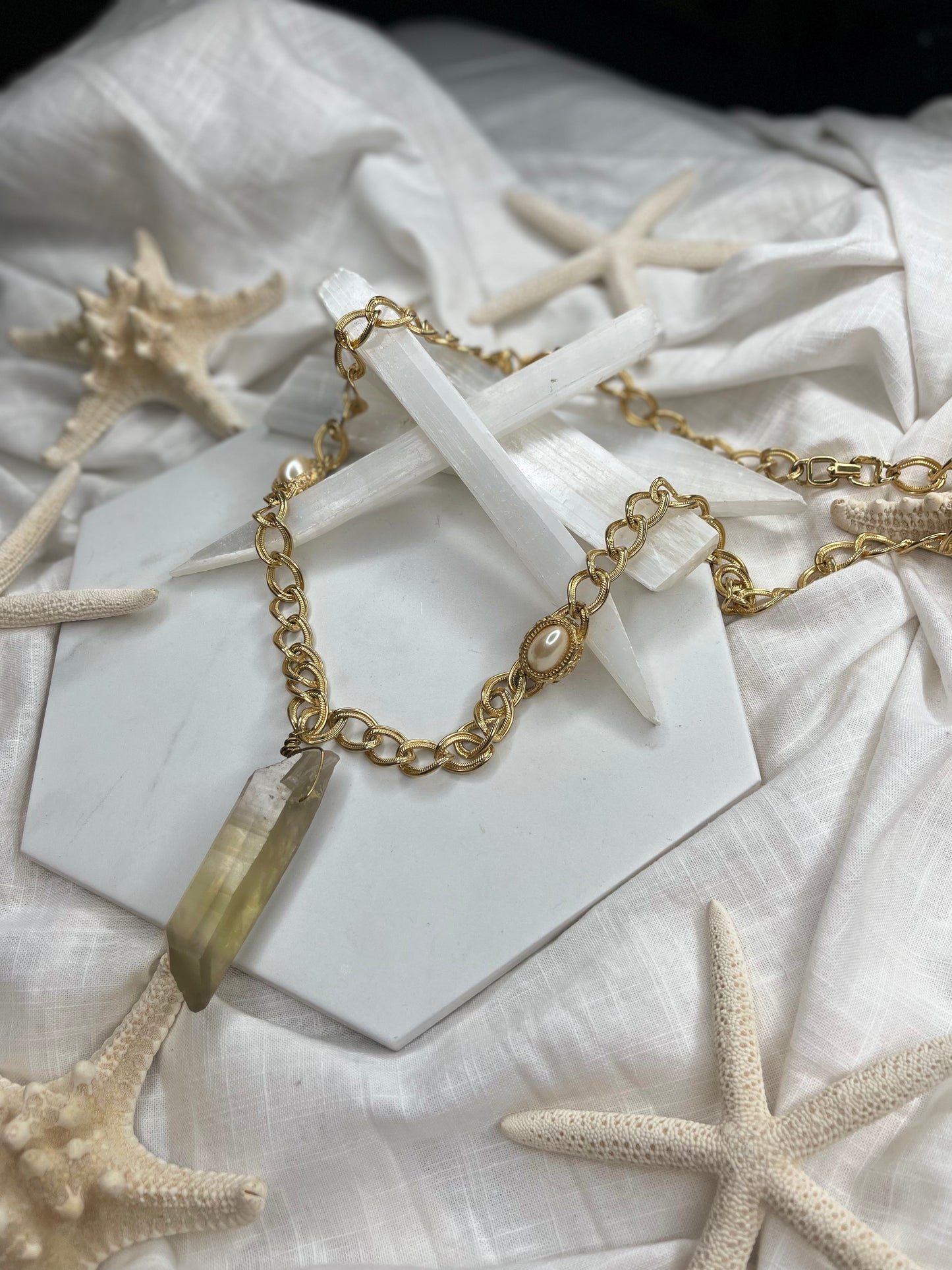 Faux Realz Vegan Pearls Soul Chains Necklace