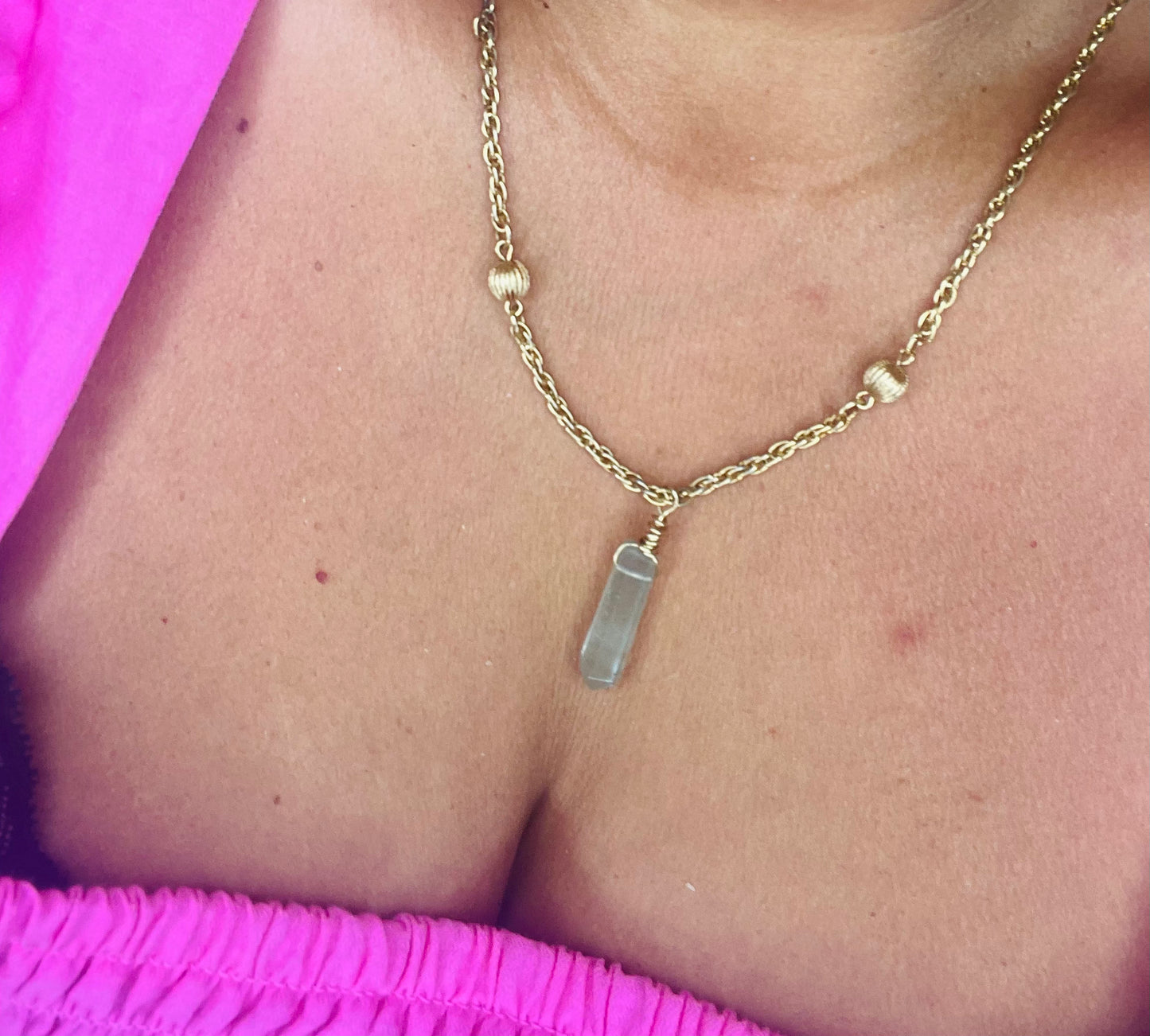 Heart Chakra Dainty Baby Soul Chain Faceted Fluorite Necklace
