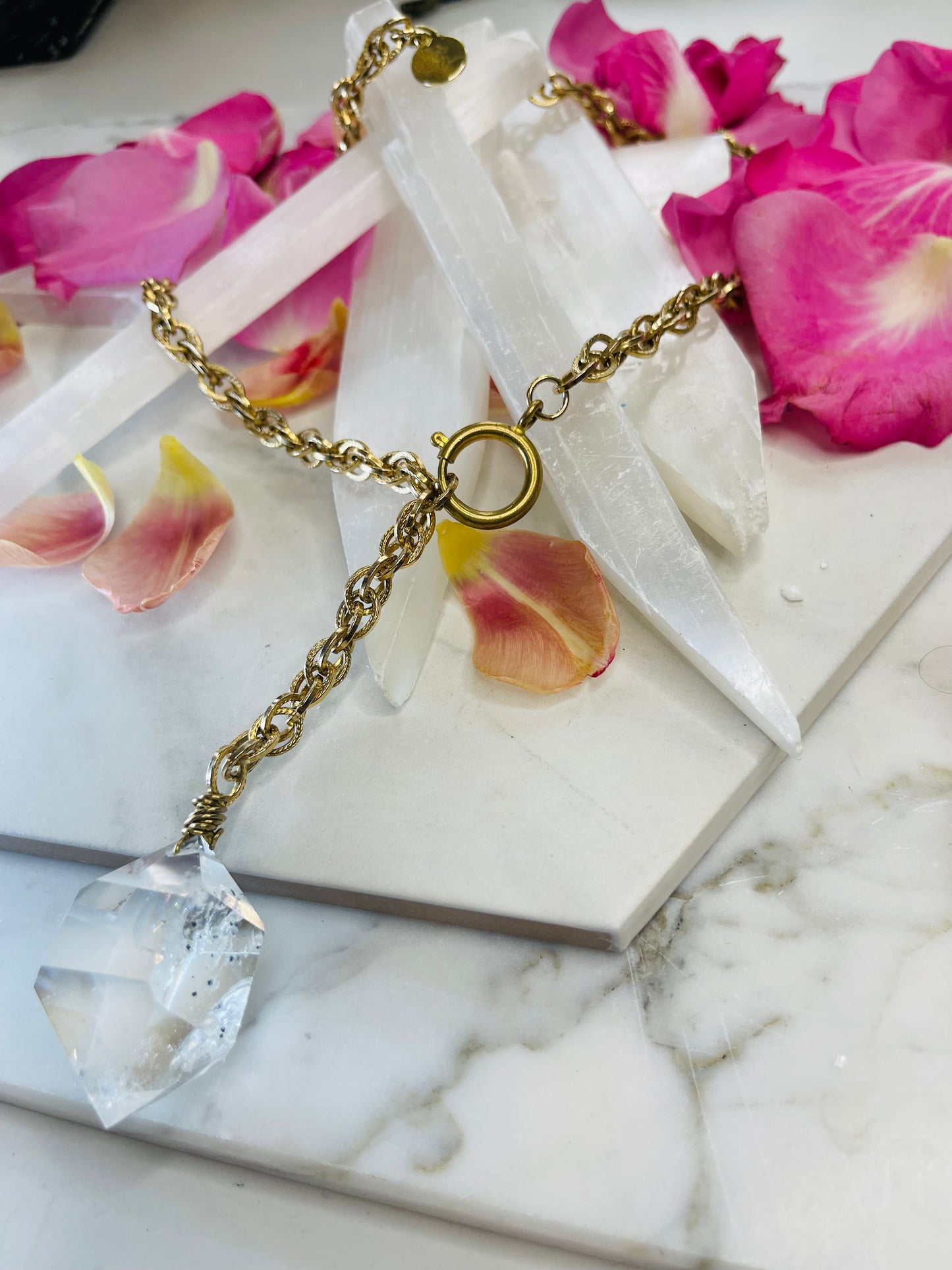Lux Gem Cut Clear Quartz Crystal Soul Chain