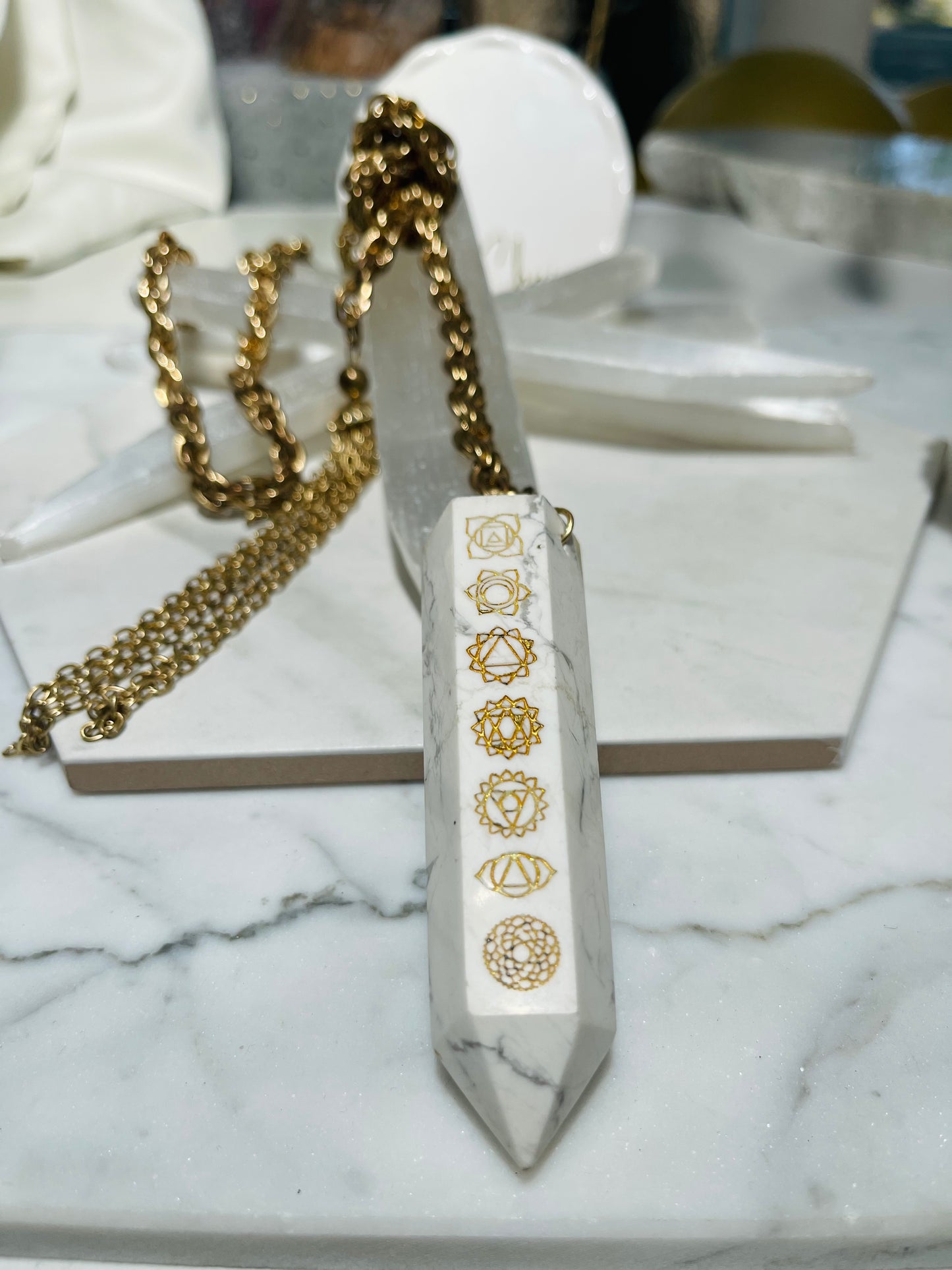 Fire Quartz Crystal Soul Chain Necklace with Vintage Chain