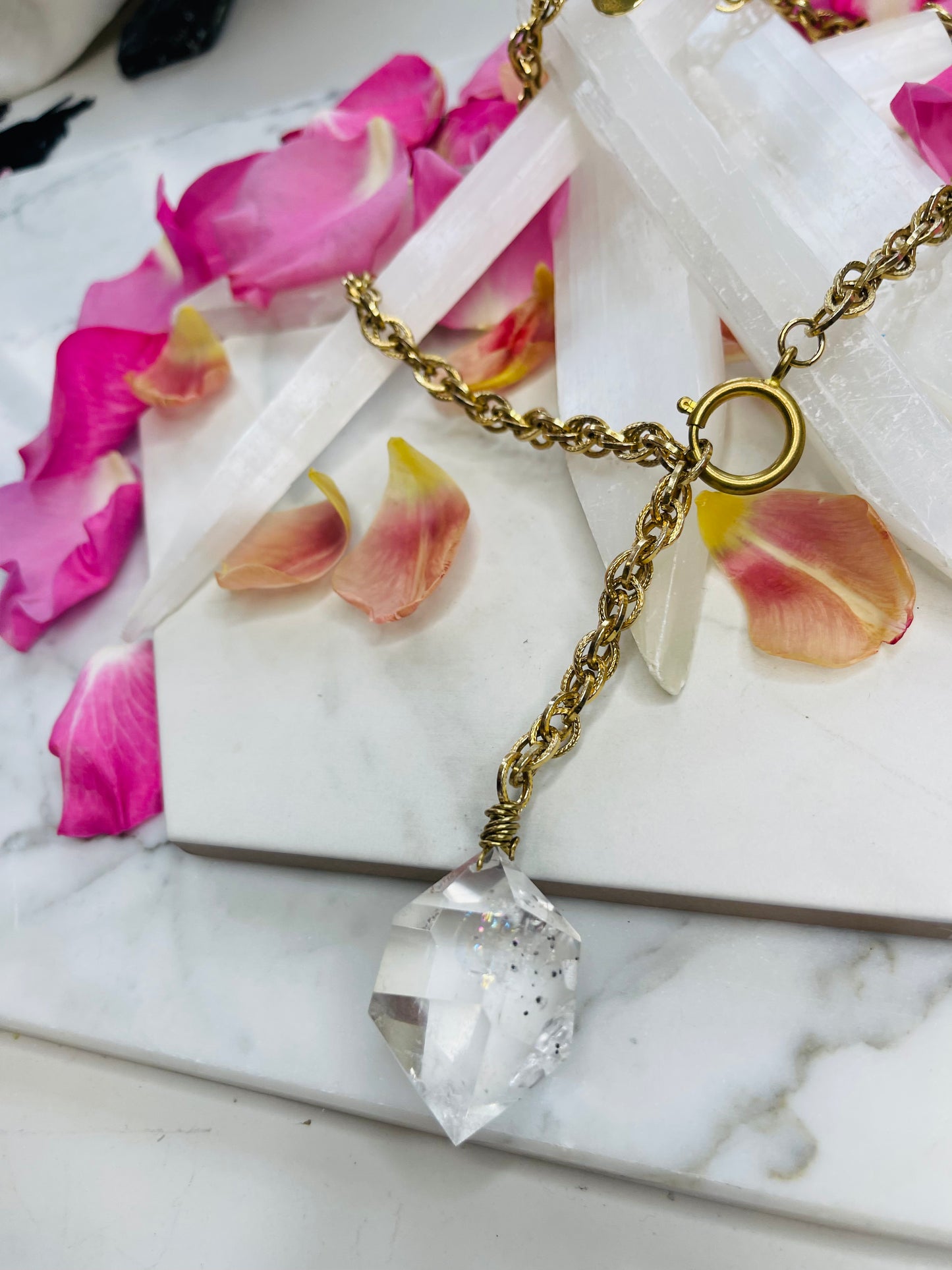 Lux Gem Cut Clear Quartz Crystal Soul Chain
