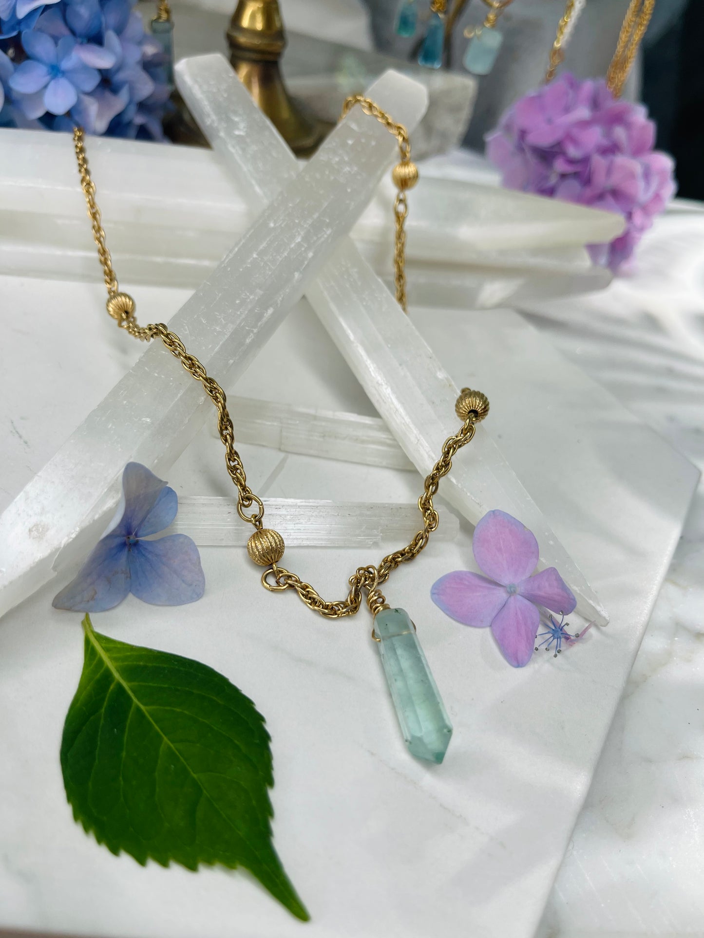 Heart Chakra Dainty Baby Soul Chain Faceted Fluorite Necklace