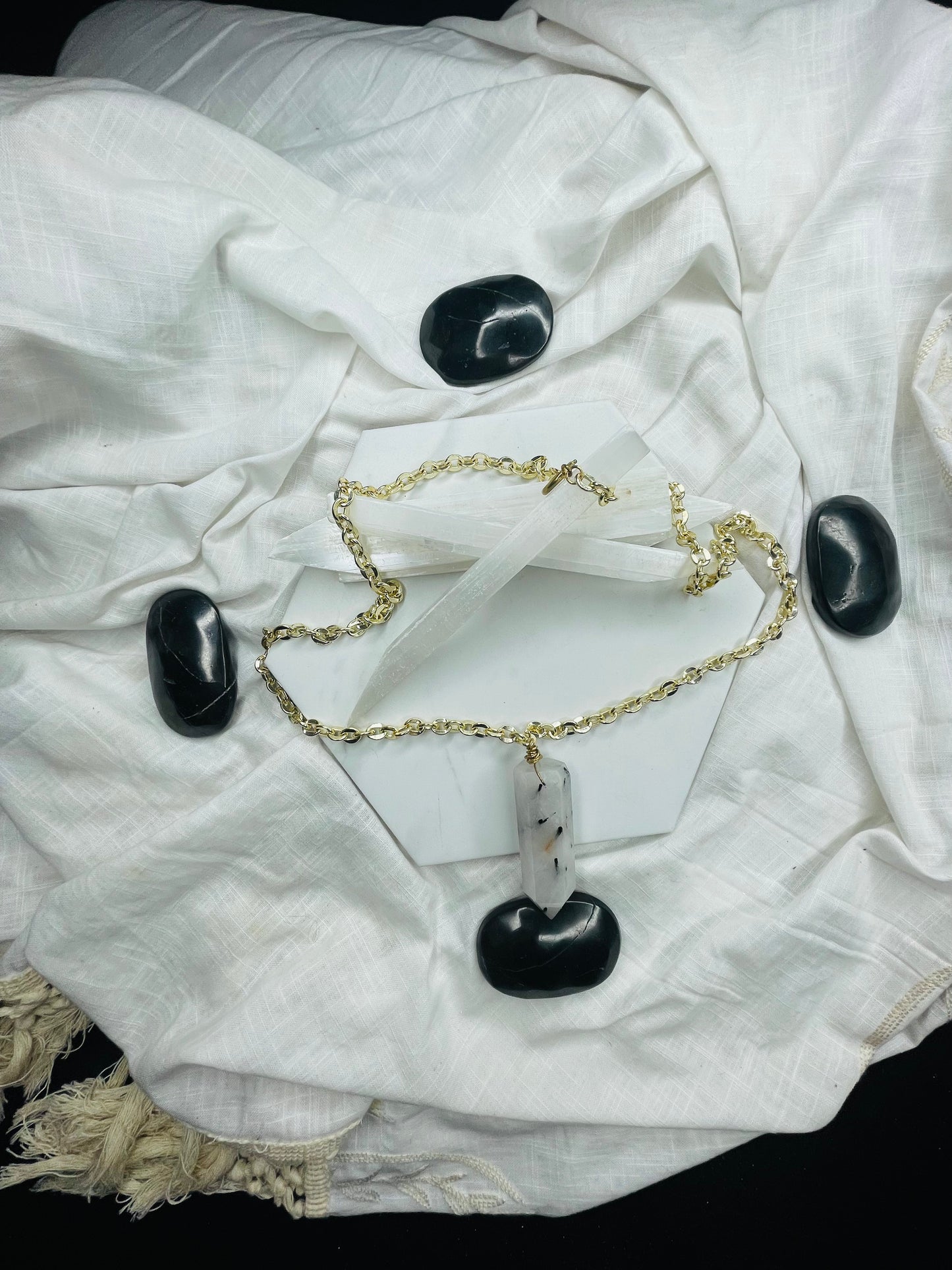 Tourmalated Quartz Crystal Soul Chain