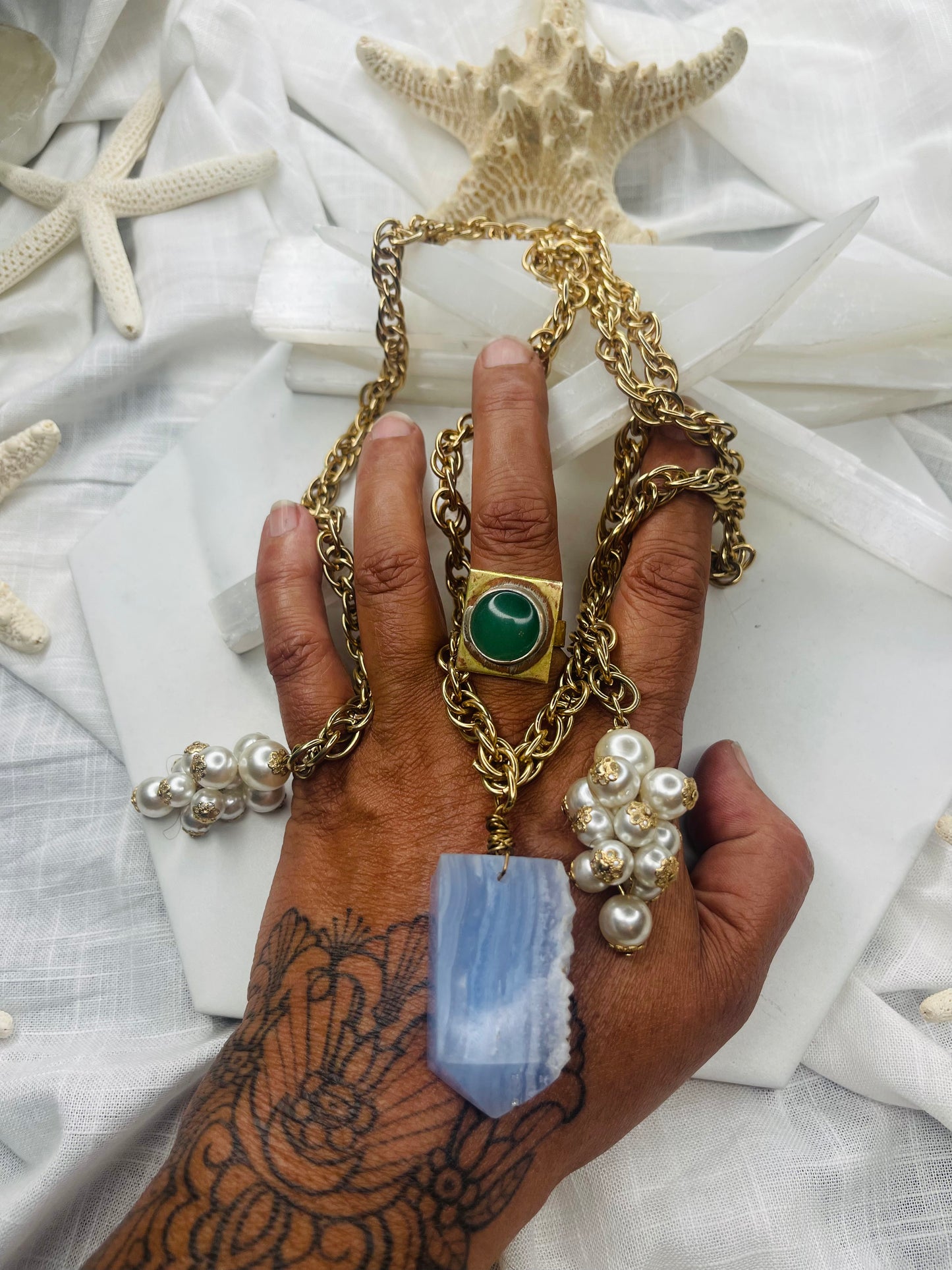 Faux Realz Vegan Pearls Soul Chains Necklace