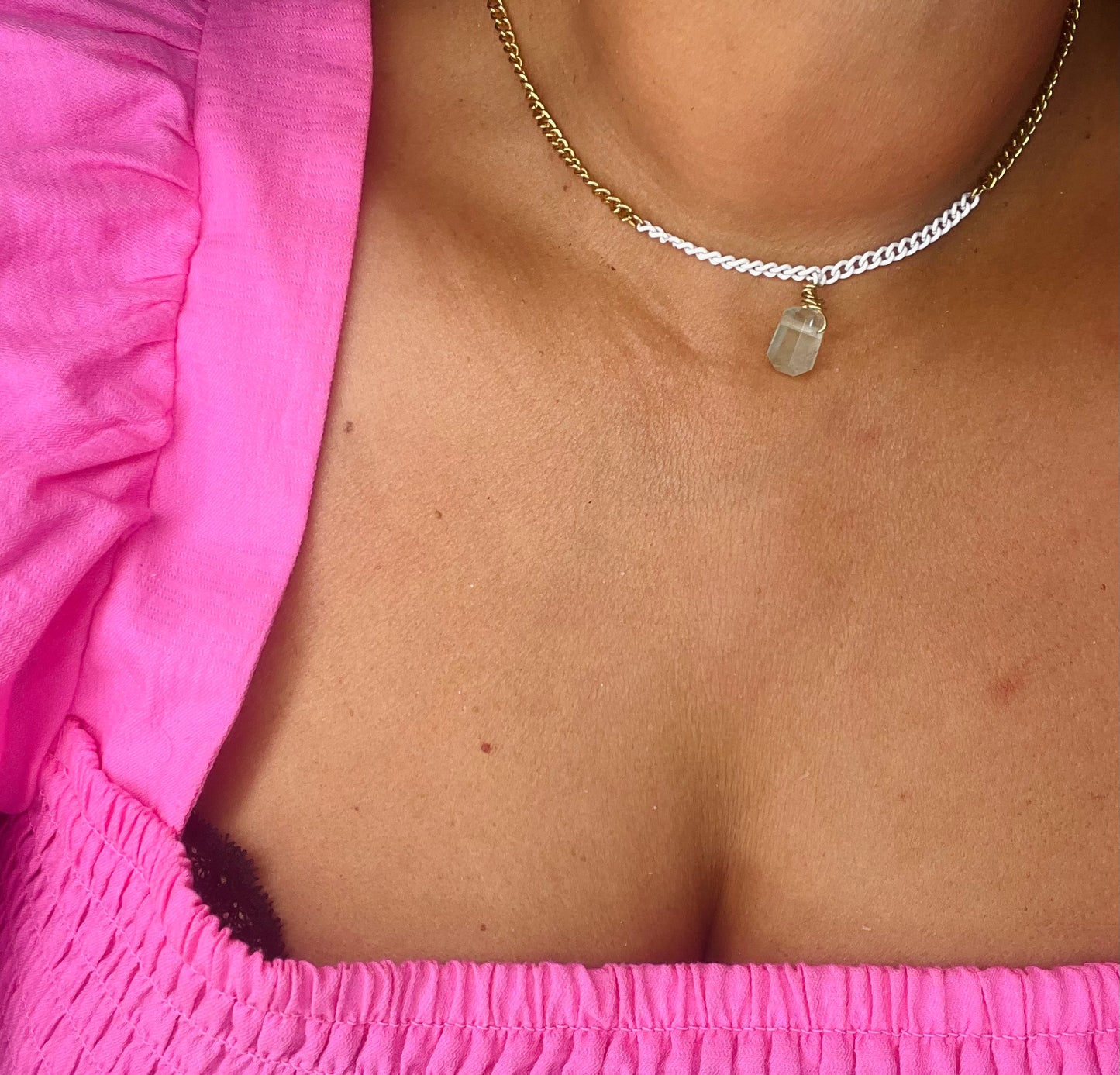 Heart Chakra Dainty Baby Soul Chain w Green Faceted Fluorite Necklace