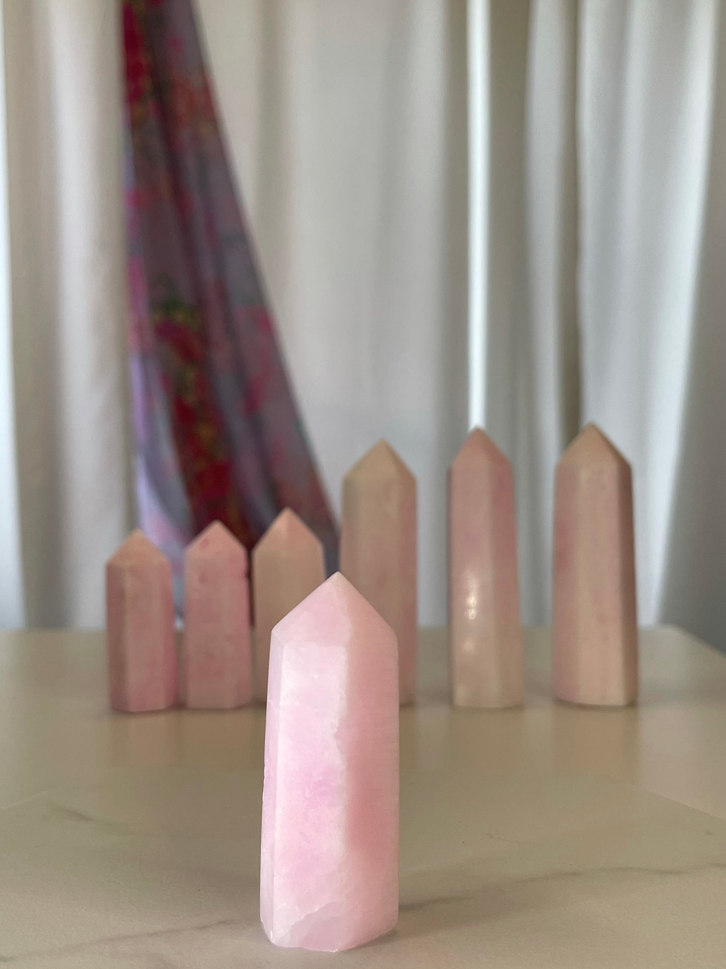 Pink Aragonite Heart Chakra Crystal Towers #1