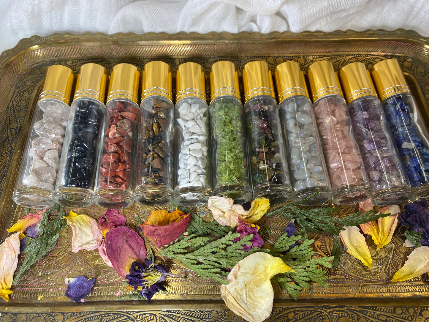 Howlite Crystal Refillable Rollerball for Essential Oils