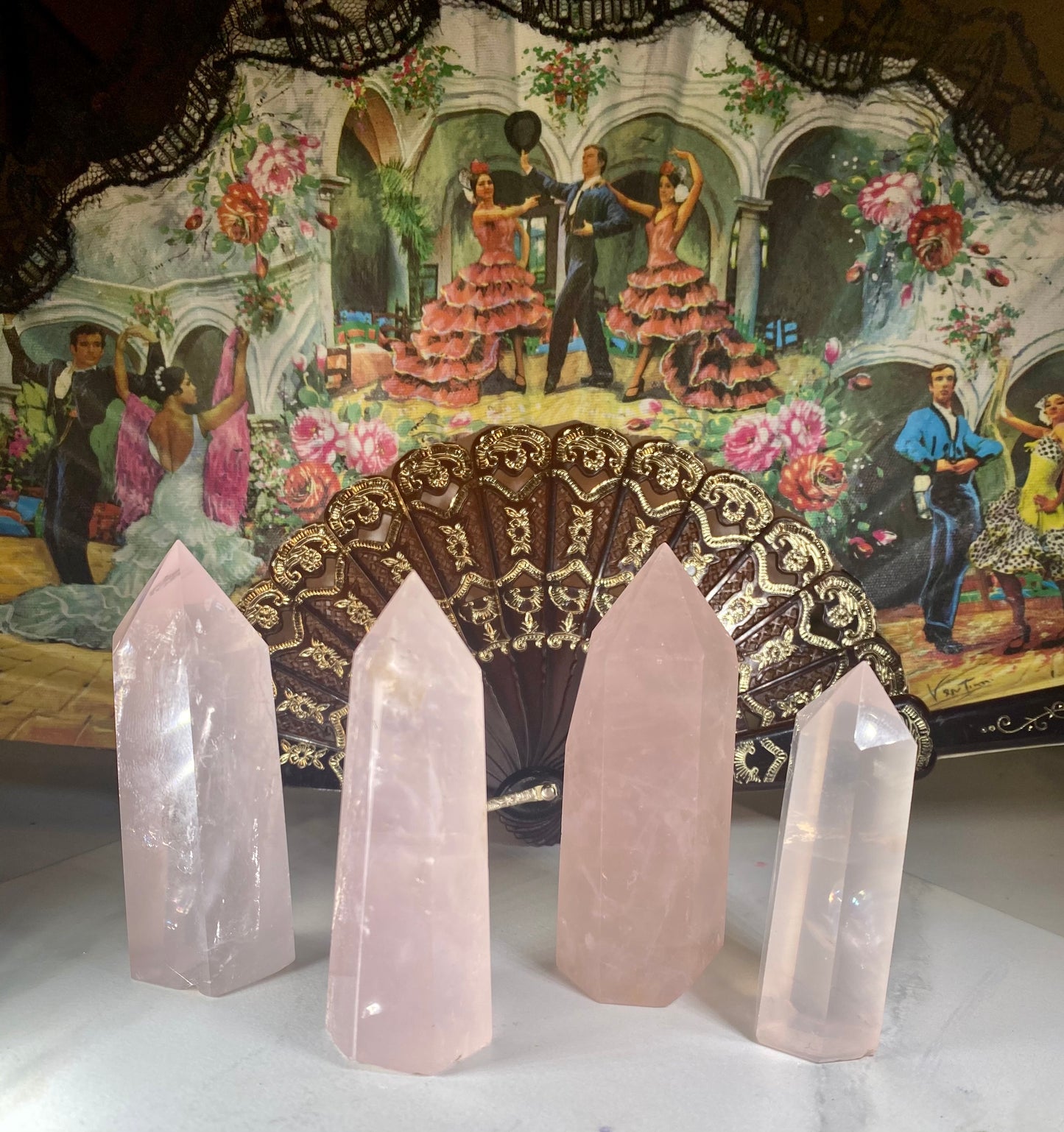 Rose Quartz Crystal Tower Point #4