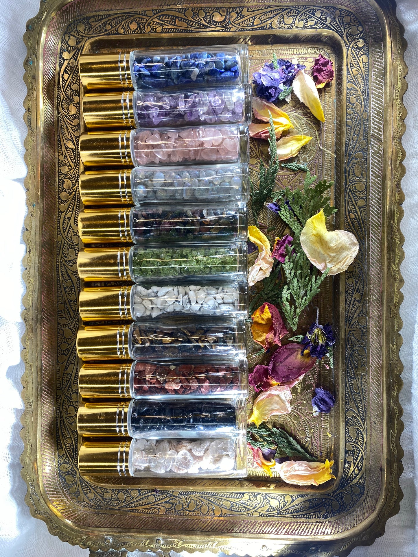 Amethyst Crystal Refillable Rollerball for Essential Oils