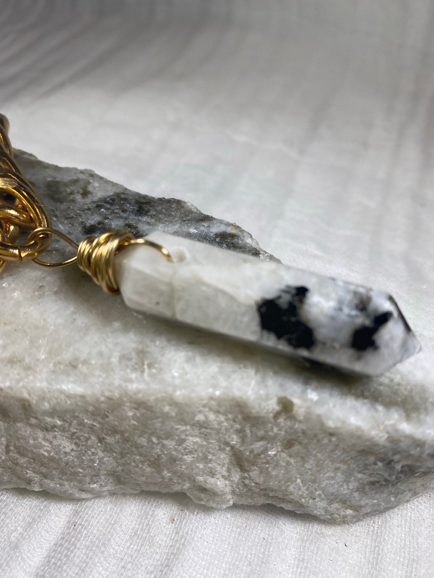 Soul Chain Bangle w Chunky Moonstone  Bracelet