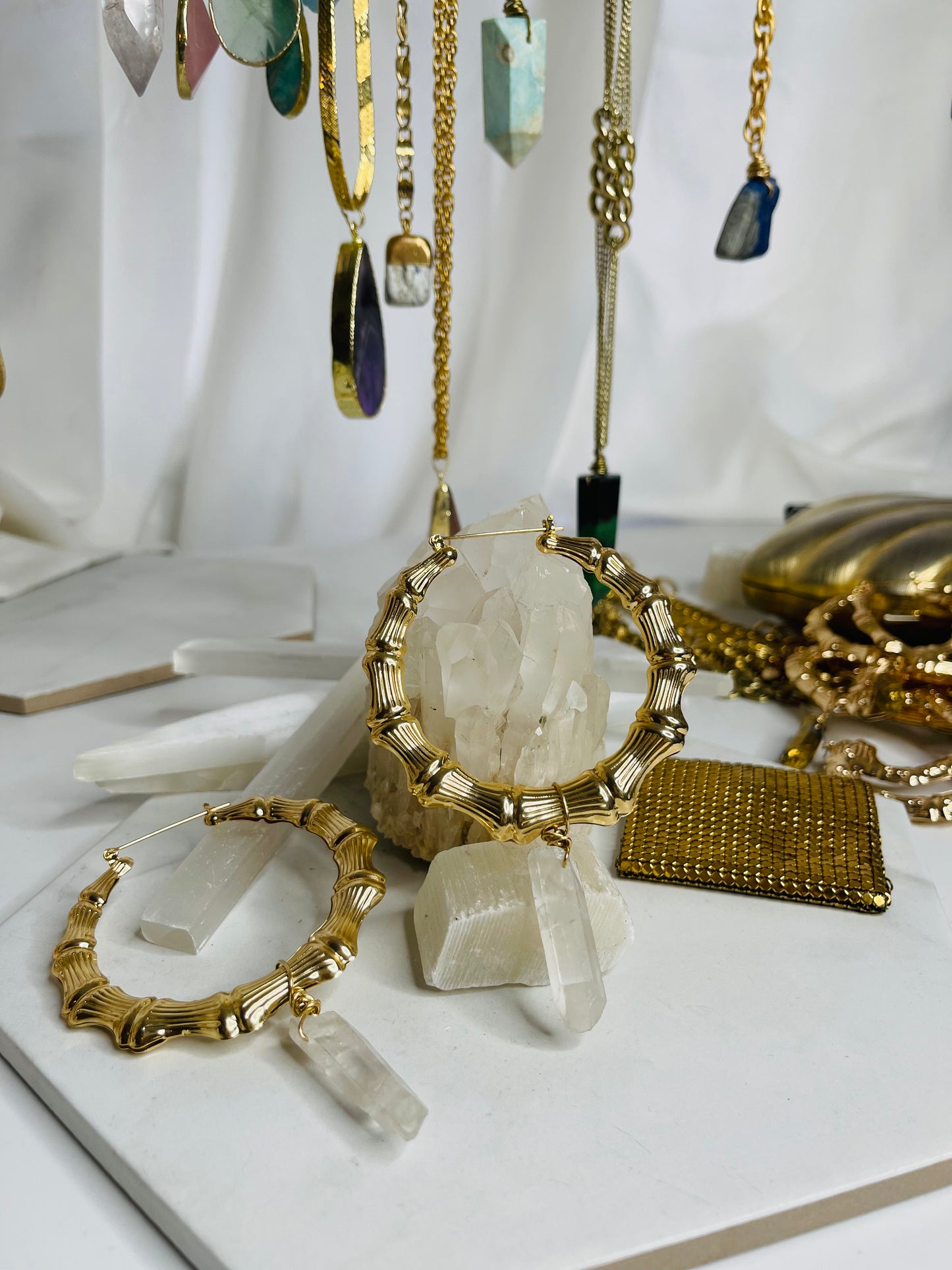 3” Bamboo Chakra Soul Chains Earrings