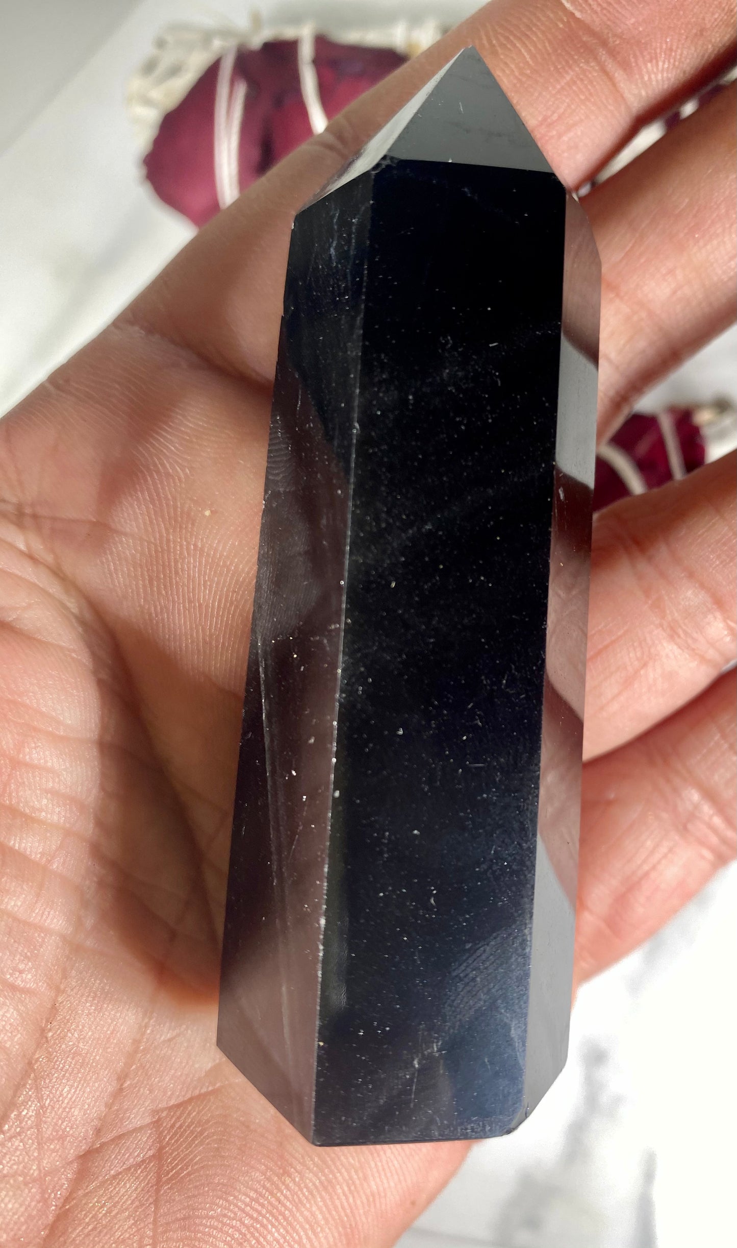 Black Obsidian Crystal Tower Point #2