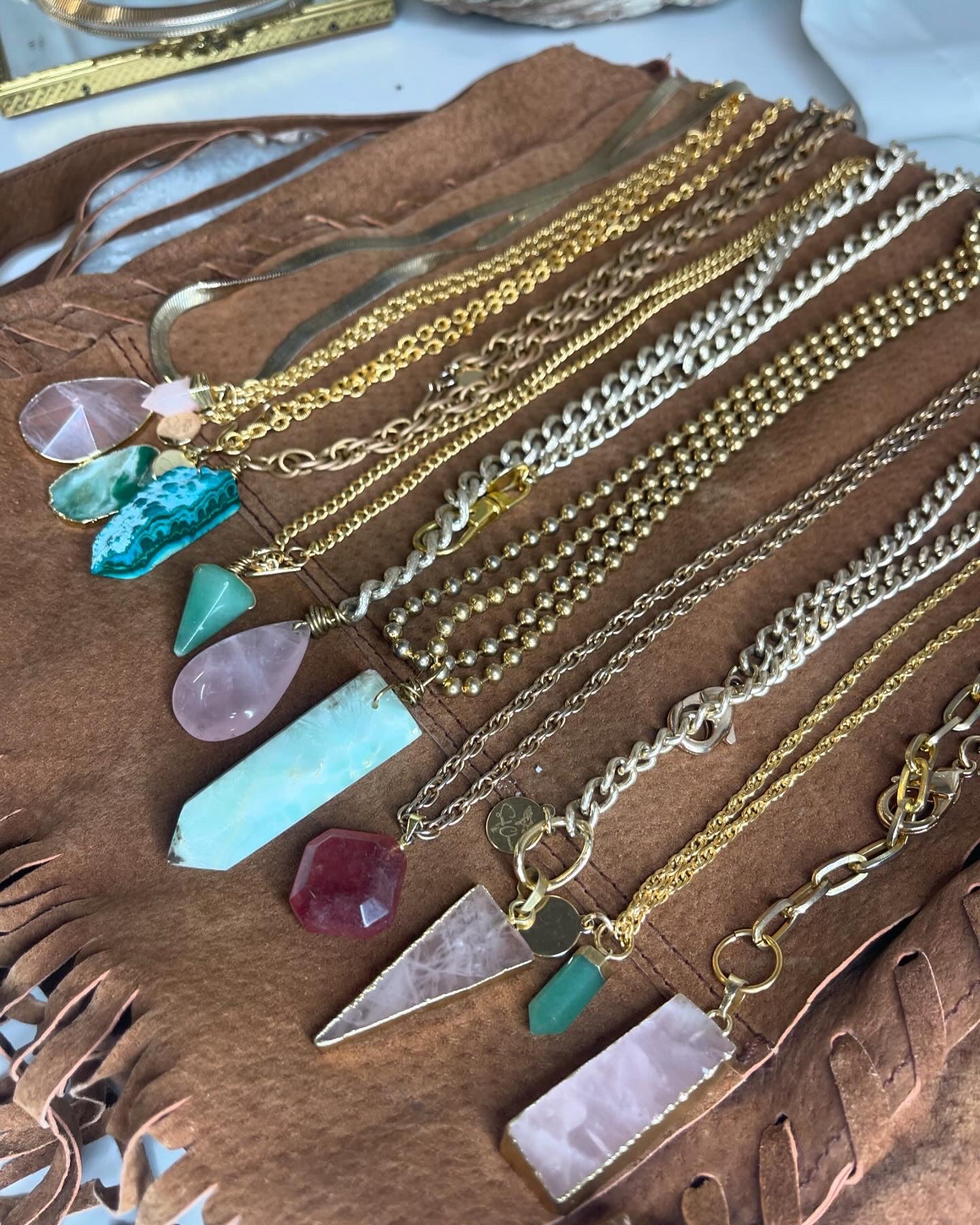 Dainty Baby Soul Chain Aventurine Vintage Gold Plated Soul Chain