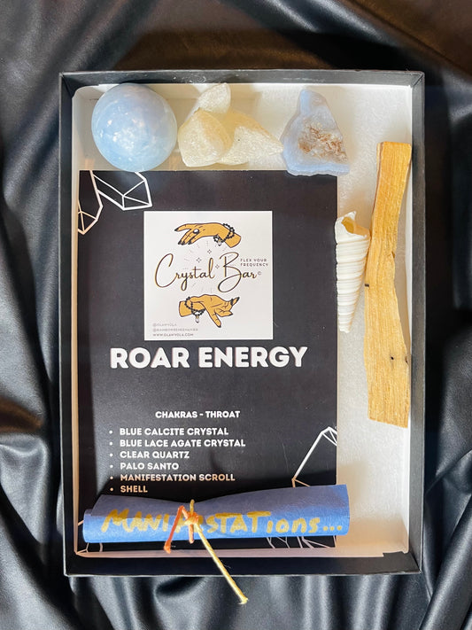 ROAR ENERGY - Throat Chakra Energy Healing Crystal Kit -