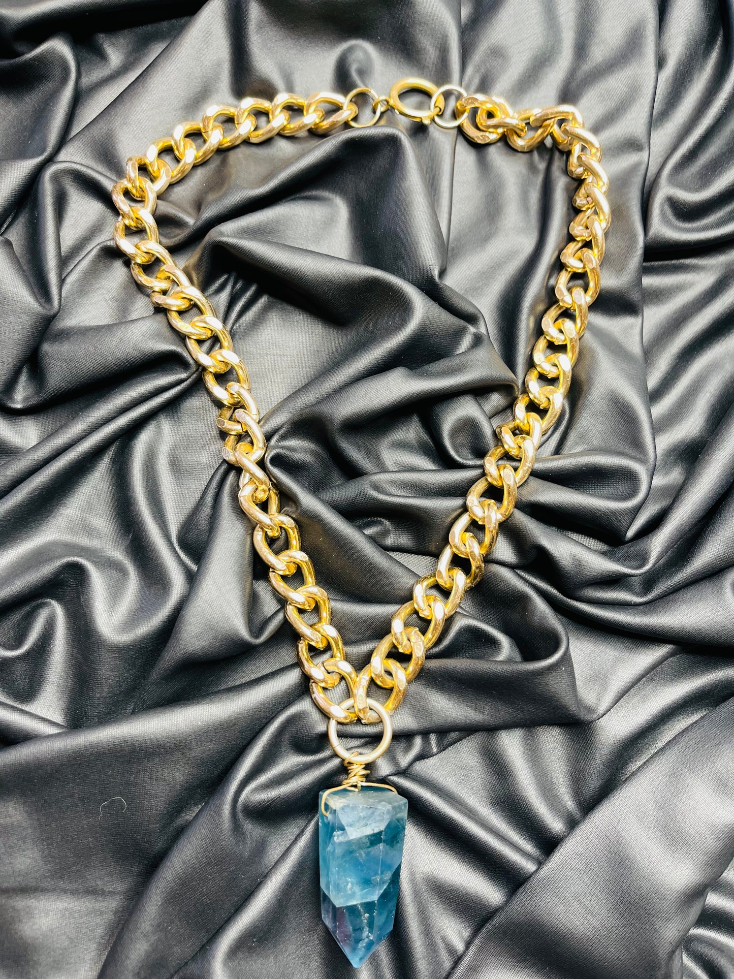 Ocean Blue Fluorite Soul Chain  Chain