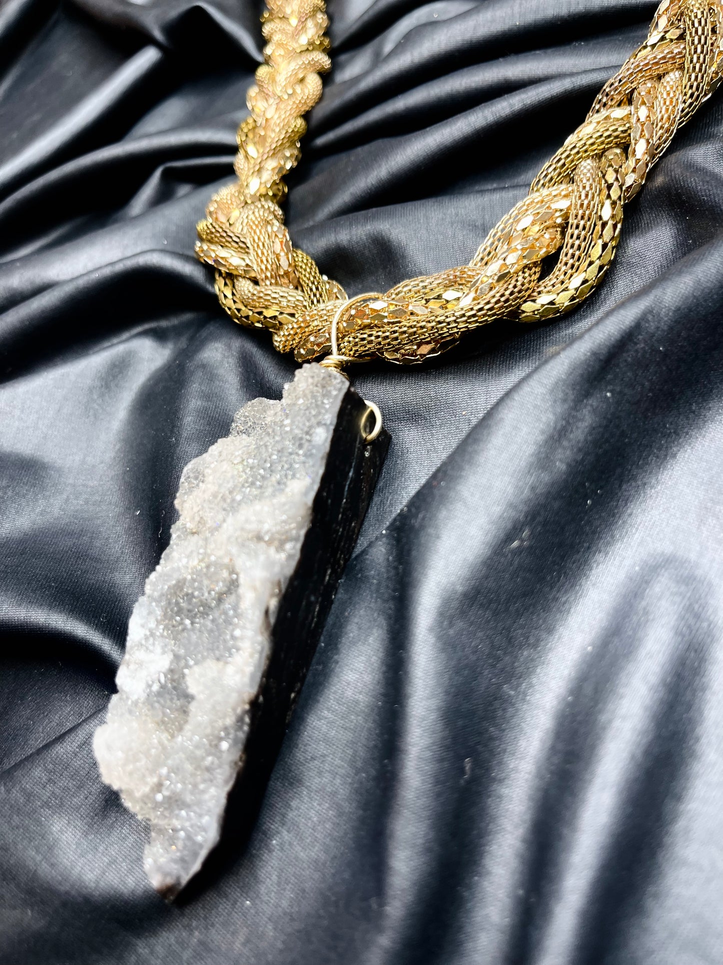 Root Chakra Sphalerite Soul Chains Necklace w Vintage Herringbone Chain