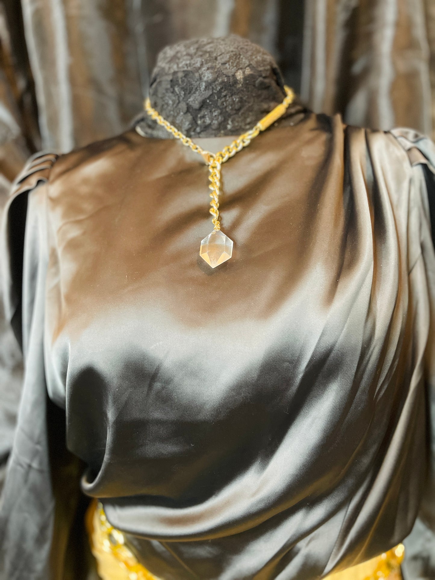 Lux Gem Cut Clear Quartz Crystal Soul  Chain
