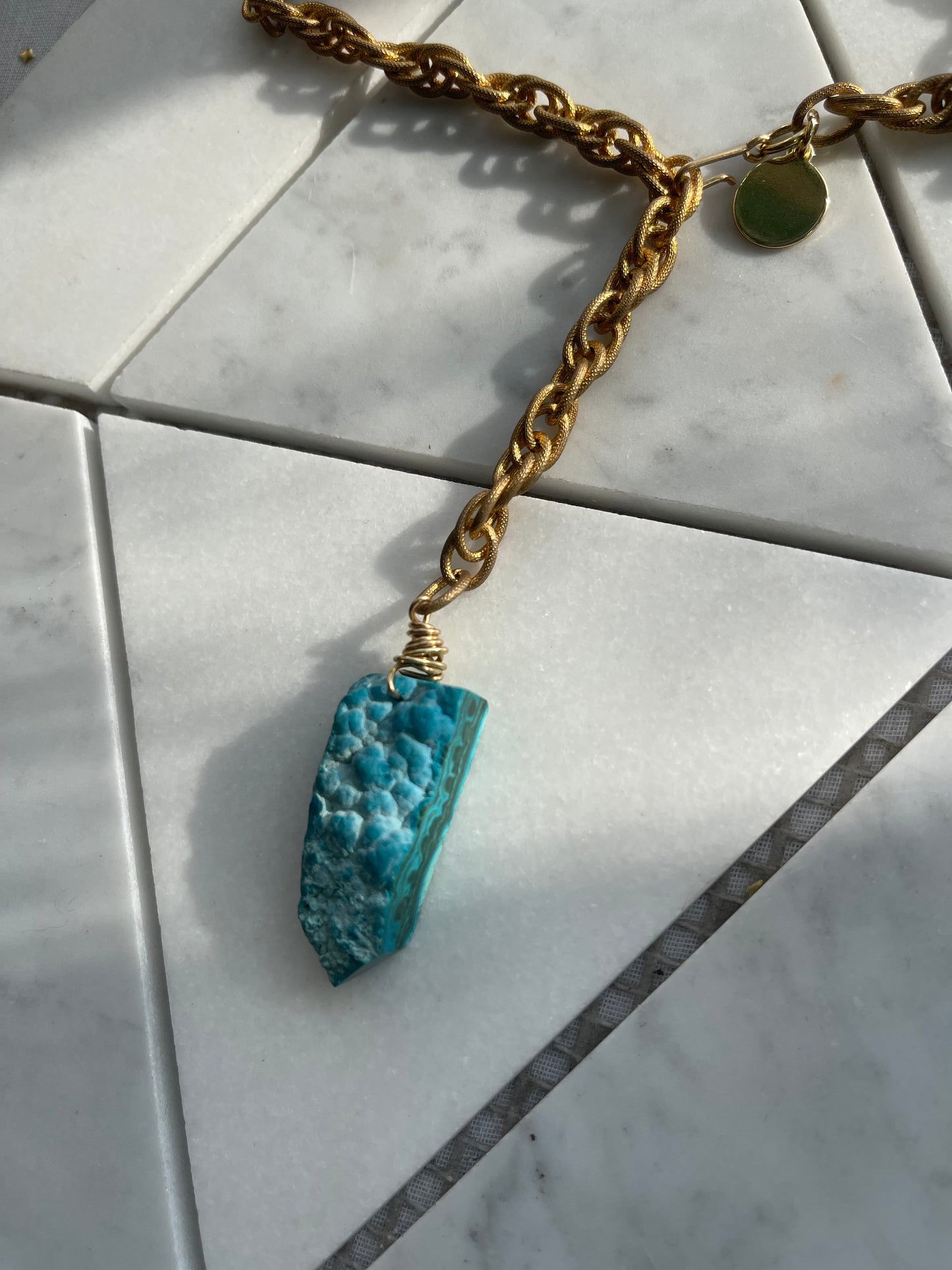 Malachite Chrysocolla Crystal Necklace